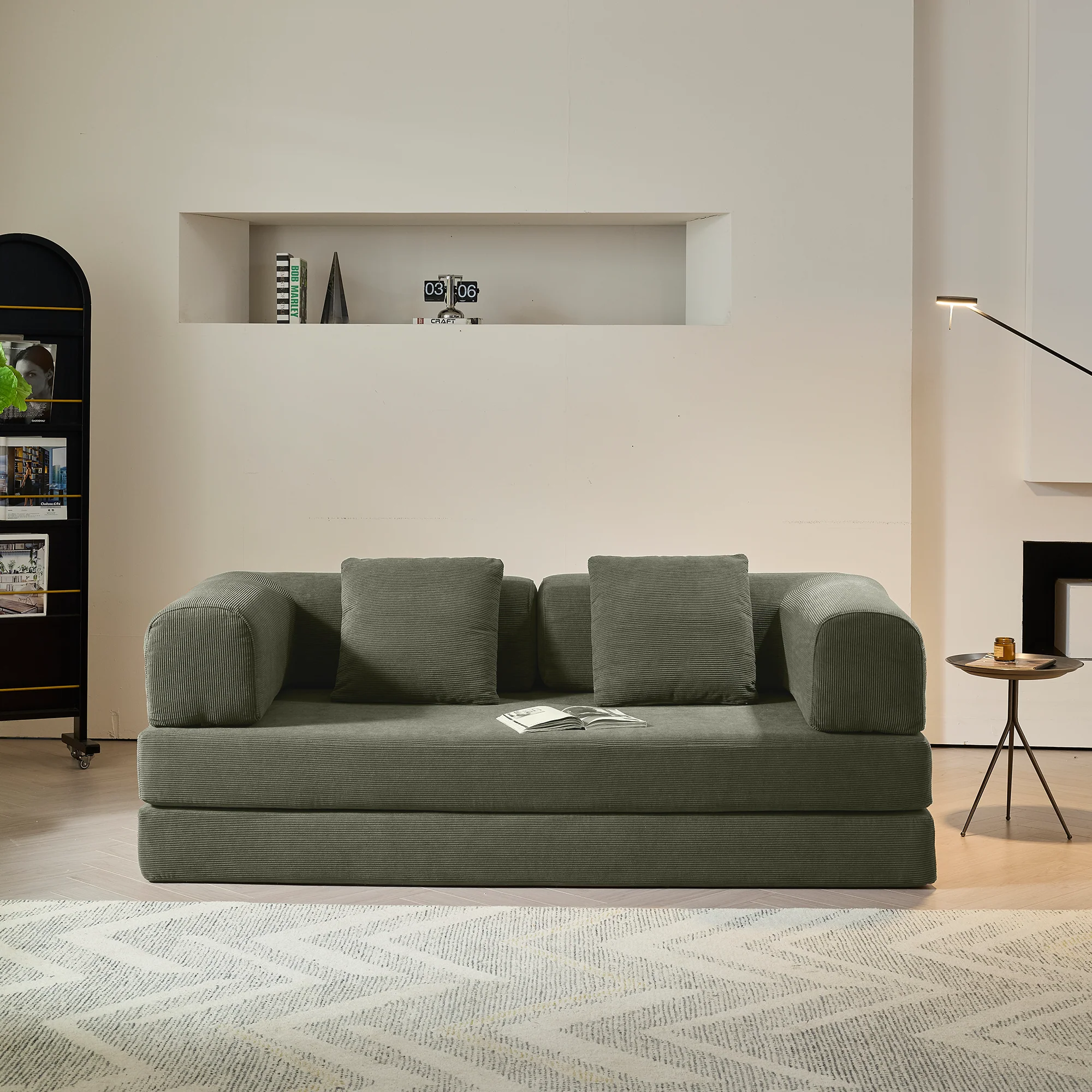 NÓVORA CASA 78.7'' comprimir Tapizado Sofá cama transformable con pana tela