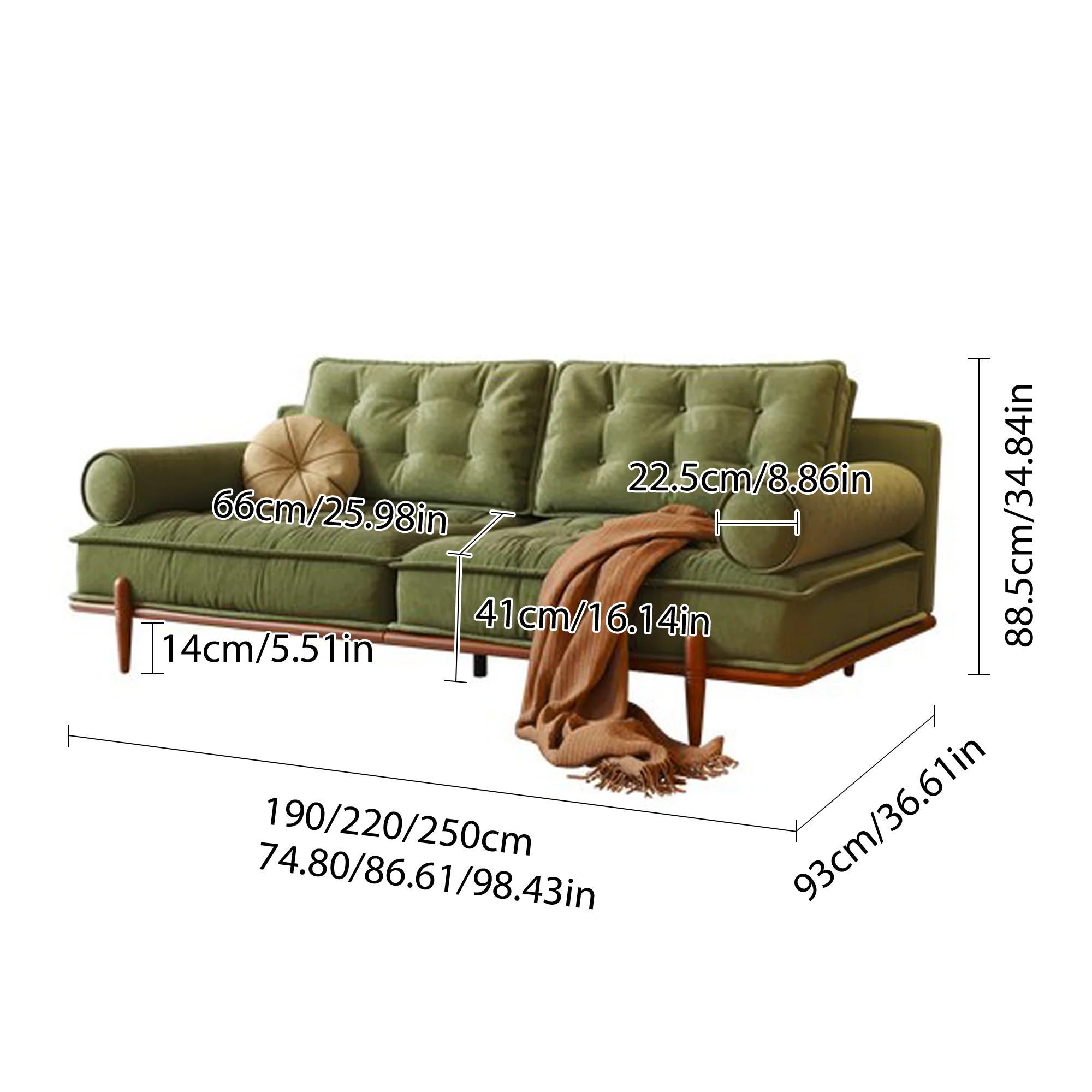 NÓVORA CASA francés Vintage sofá sofá disponible en Verde & Blanco tecnológica terciopelo tapizado