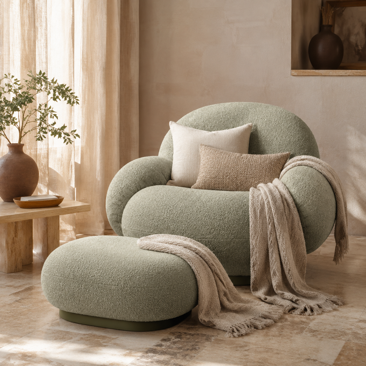 AuraCloud™ | Sillón lounge giratorio con reposabrazos