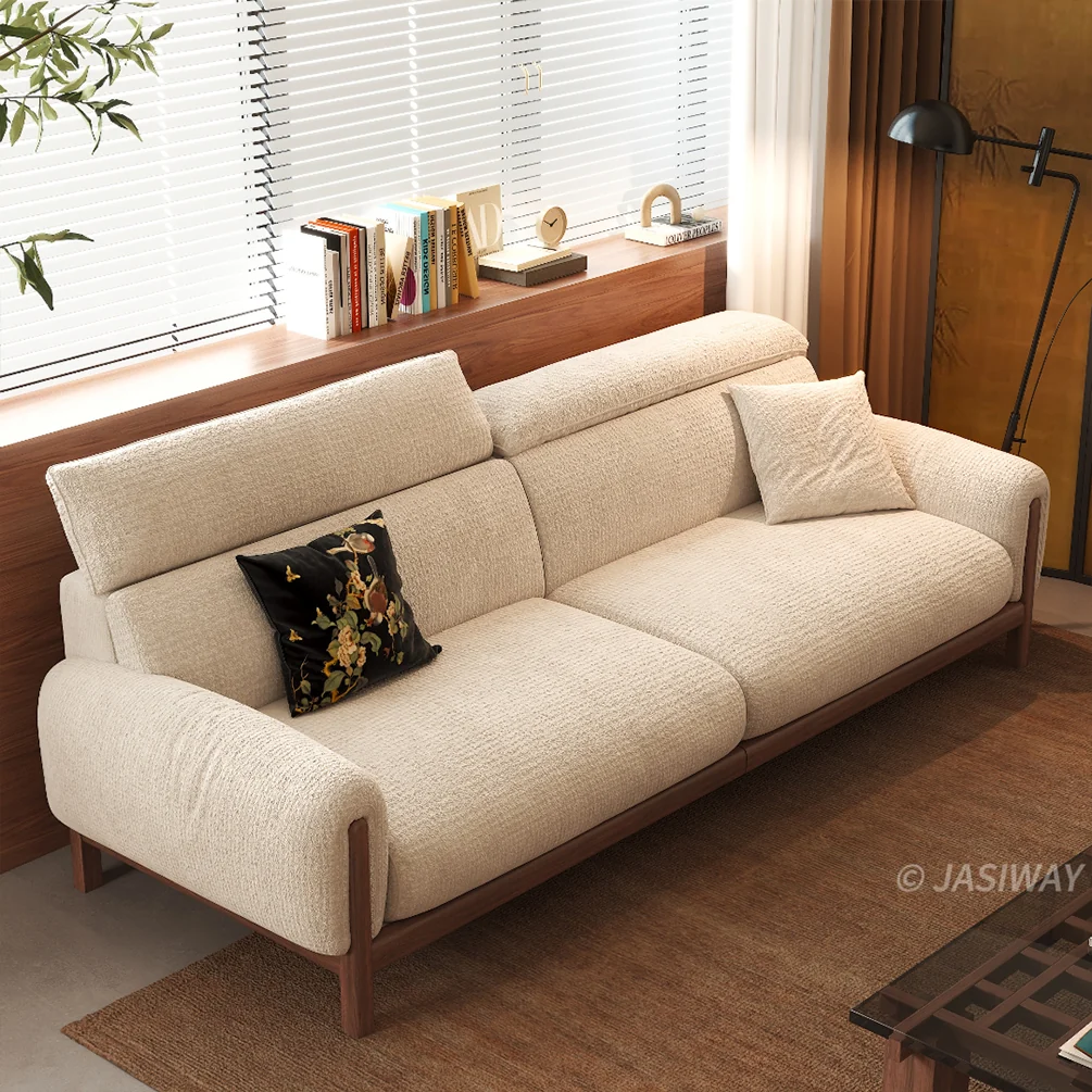 NÓVORA CASA Impermeable Chenilla sofá con Ajustable reposacabezas| Moderno profundo asiento nube sofá con Madera maciza estructura para familiar & mascotas amigable Sala
