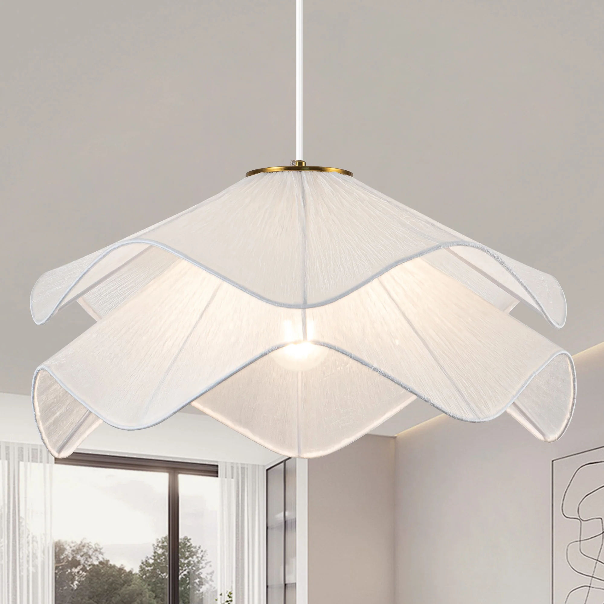 NÓVORA CASA lámpara regulable geométrico tela candelabro