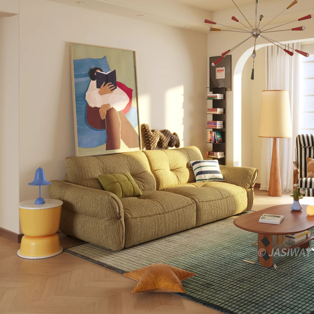 NÓVORA CASA nube sofá profundo asiento sofá| extragrande Chenilla tela 3-plazas con acolchado cojines, Moderno Sala sofá