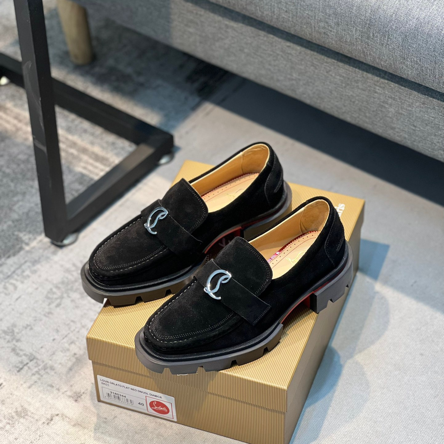 Christian Louboutin CL Moc Lug Strass Loafers Size 39-45 3-Color