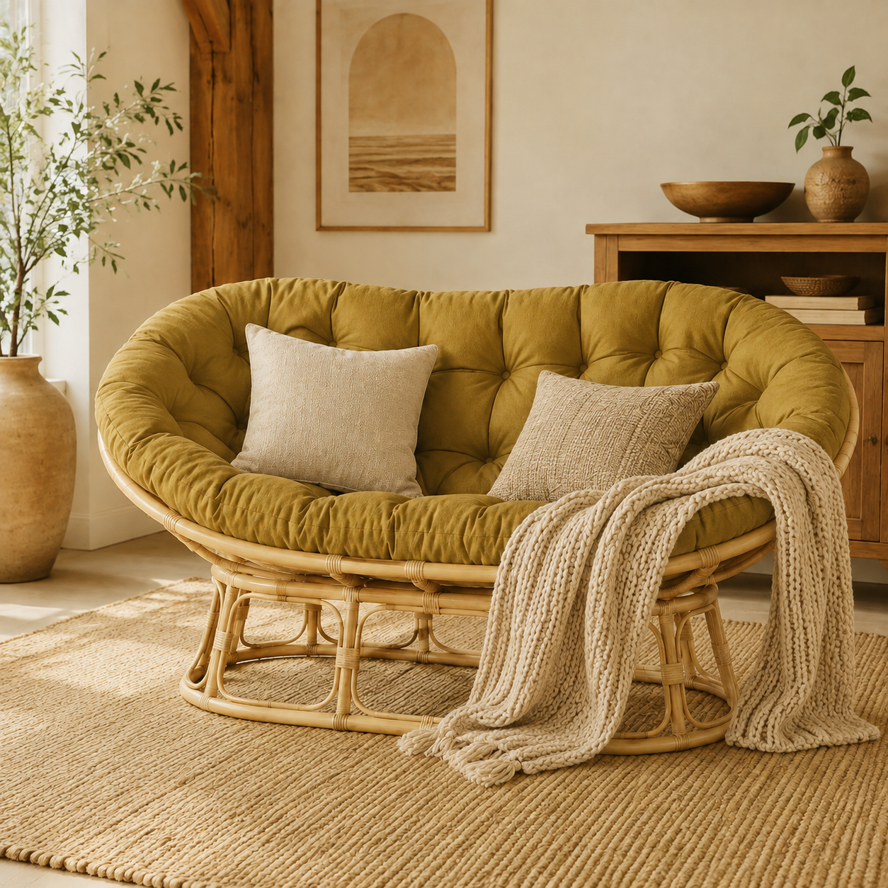 RattanNest 3 — Mostaza oliva