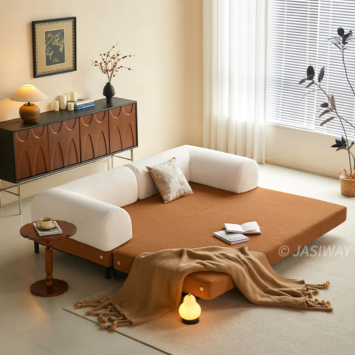 NÓVORA CASA modulable Sofá cama & Sofá cama| transformable diseño en Bouclé, Chenilla o pana tapizado