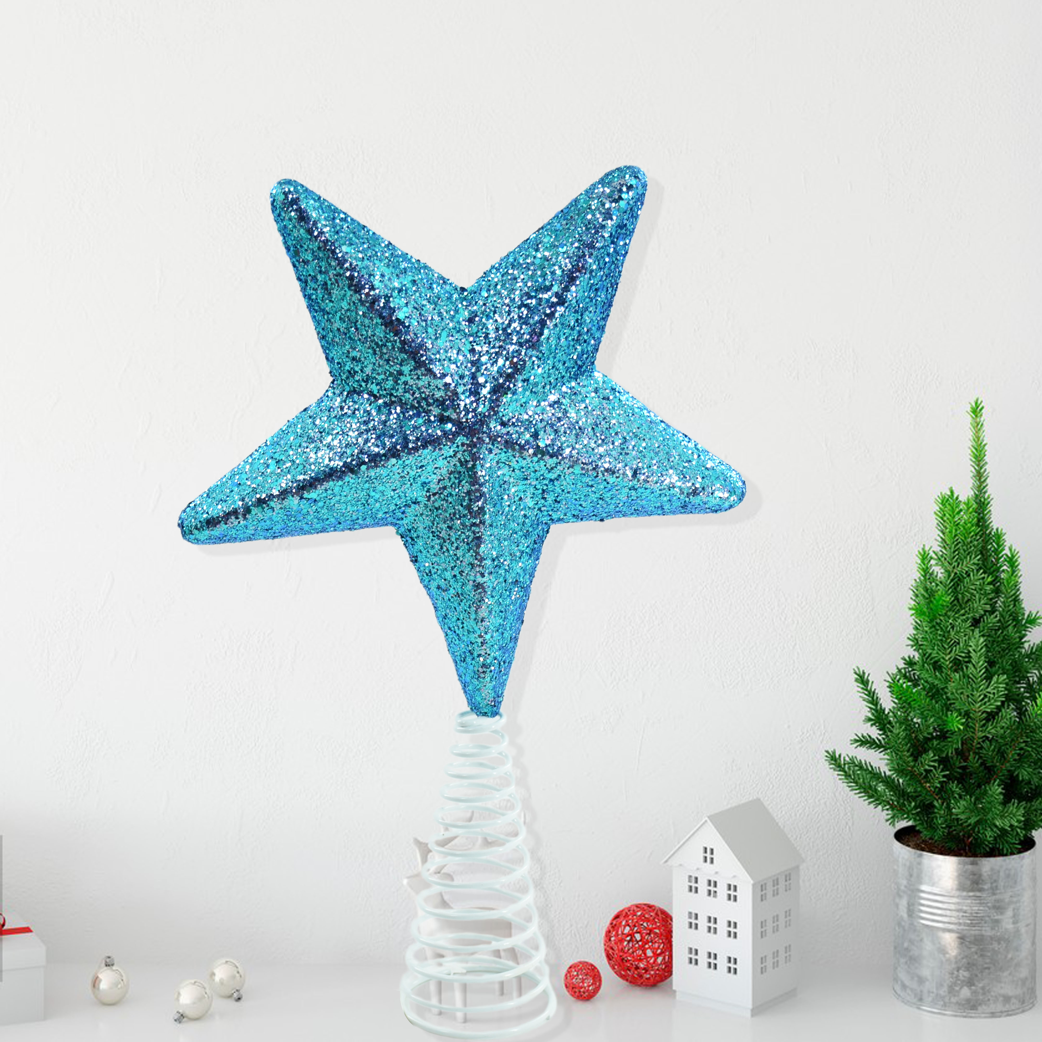 Glitter Christmas Tree Topper Star Decoration
