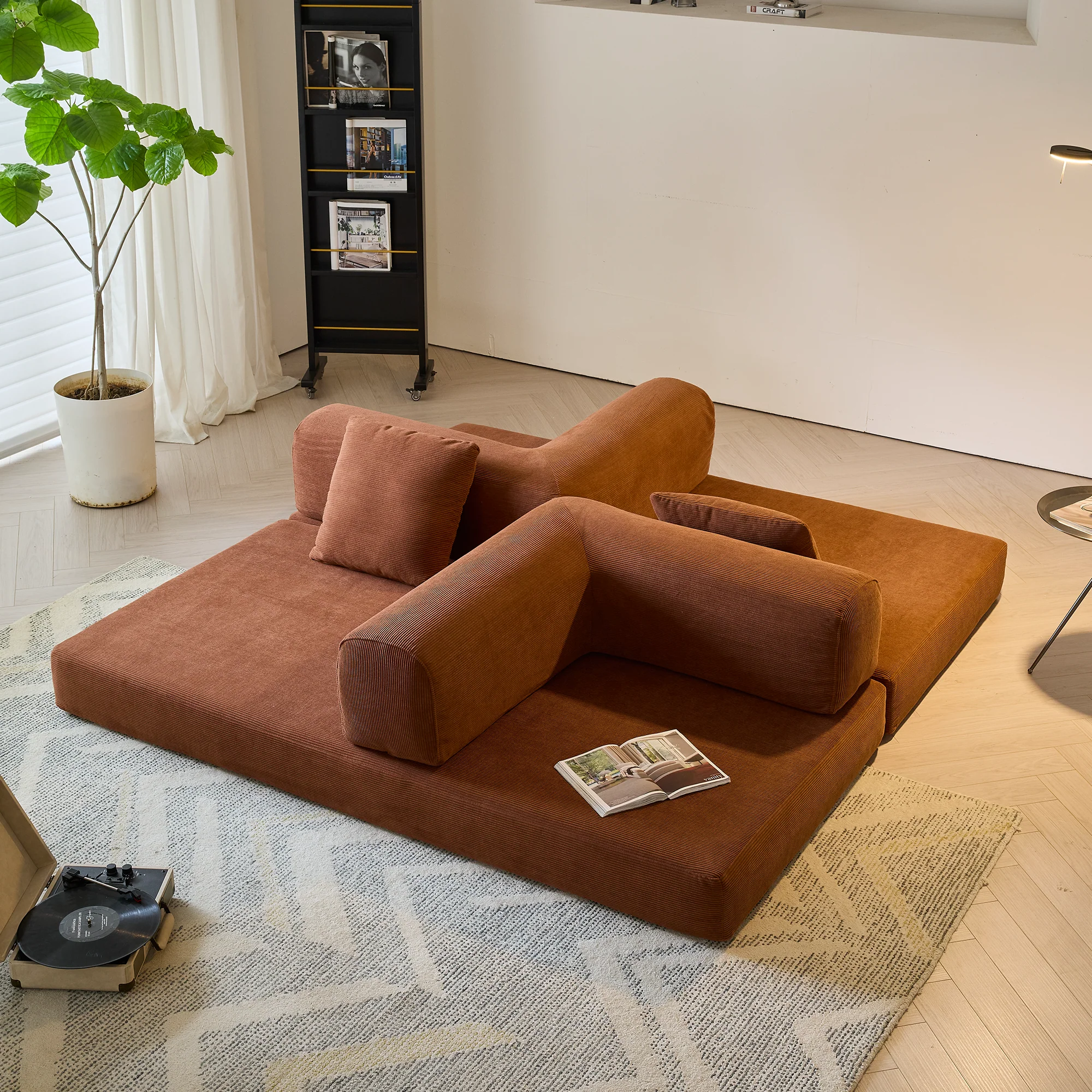 NÓVORA CASA 78.7'' comprimir Tapizado Sofá cama transformable con pana tela