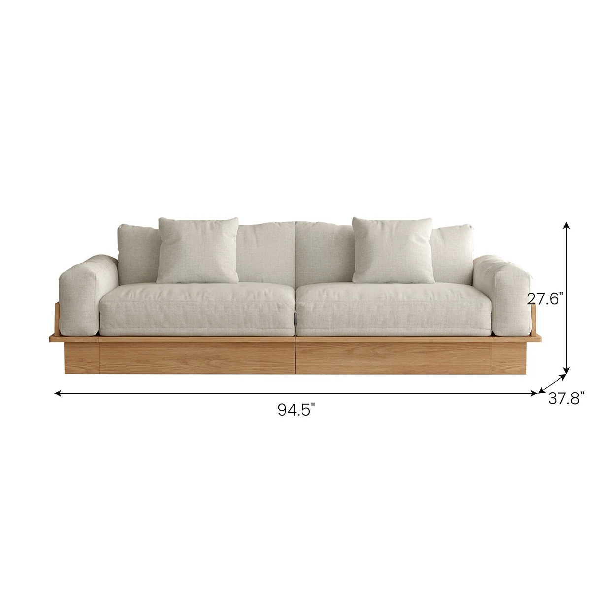 NÓVORA CASA extraíble extraíble Sofá cama con madera plataforma soporte| bajo perfil transformable sofá para Sala
