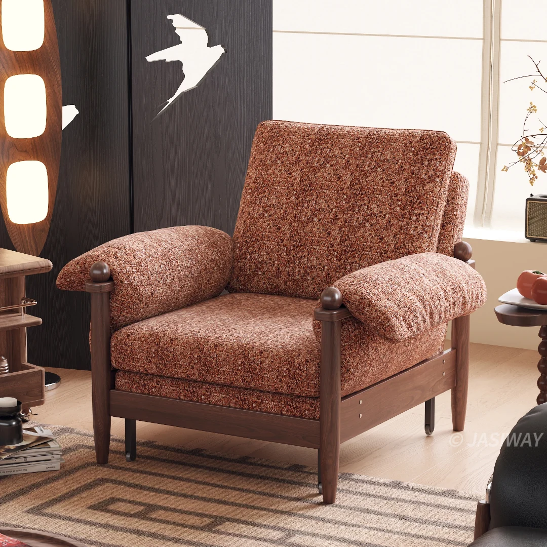 NÓVORA CASA transformable cama sillón| 3-en-1 Chenilla MCM plegable Sillón decorativo & Reclinable descanso cama con madera brazos