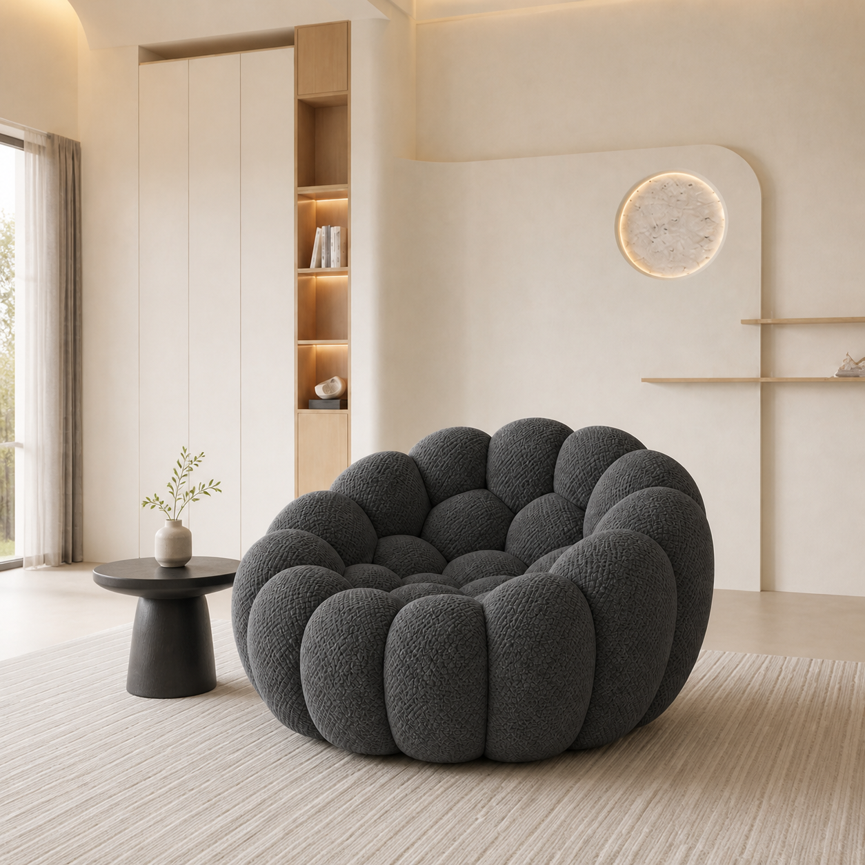 Ciel Sillón individual en ambiente — Gris grafito
