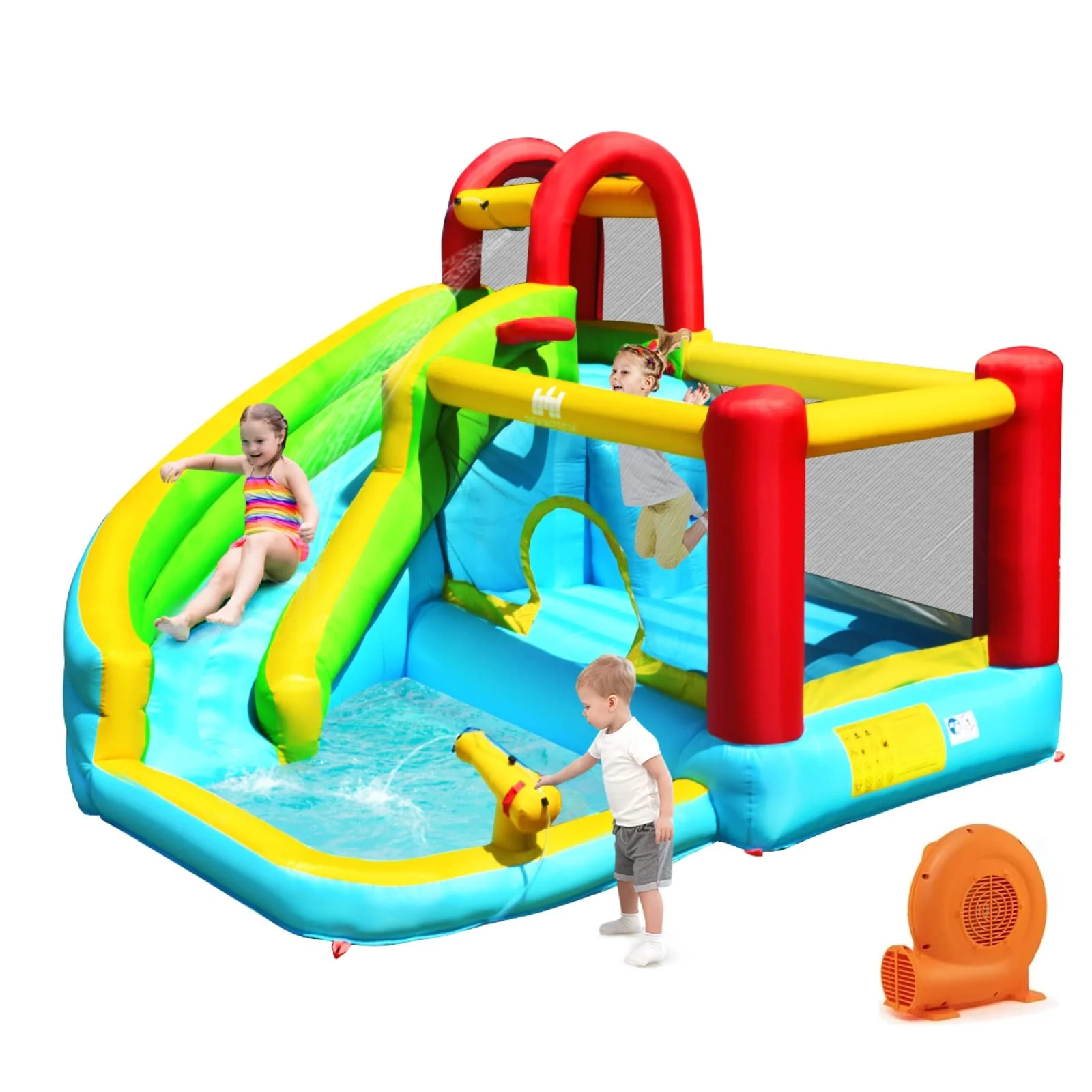 BOUNTECH Inflatable Water Slide, Bounce House Water Slide for Kids Outdoor Fun