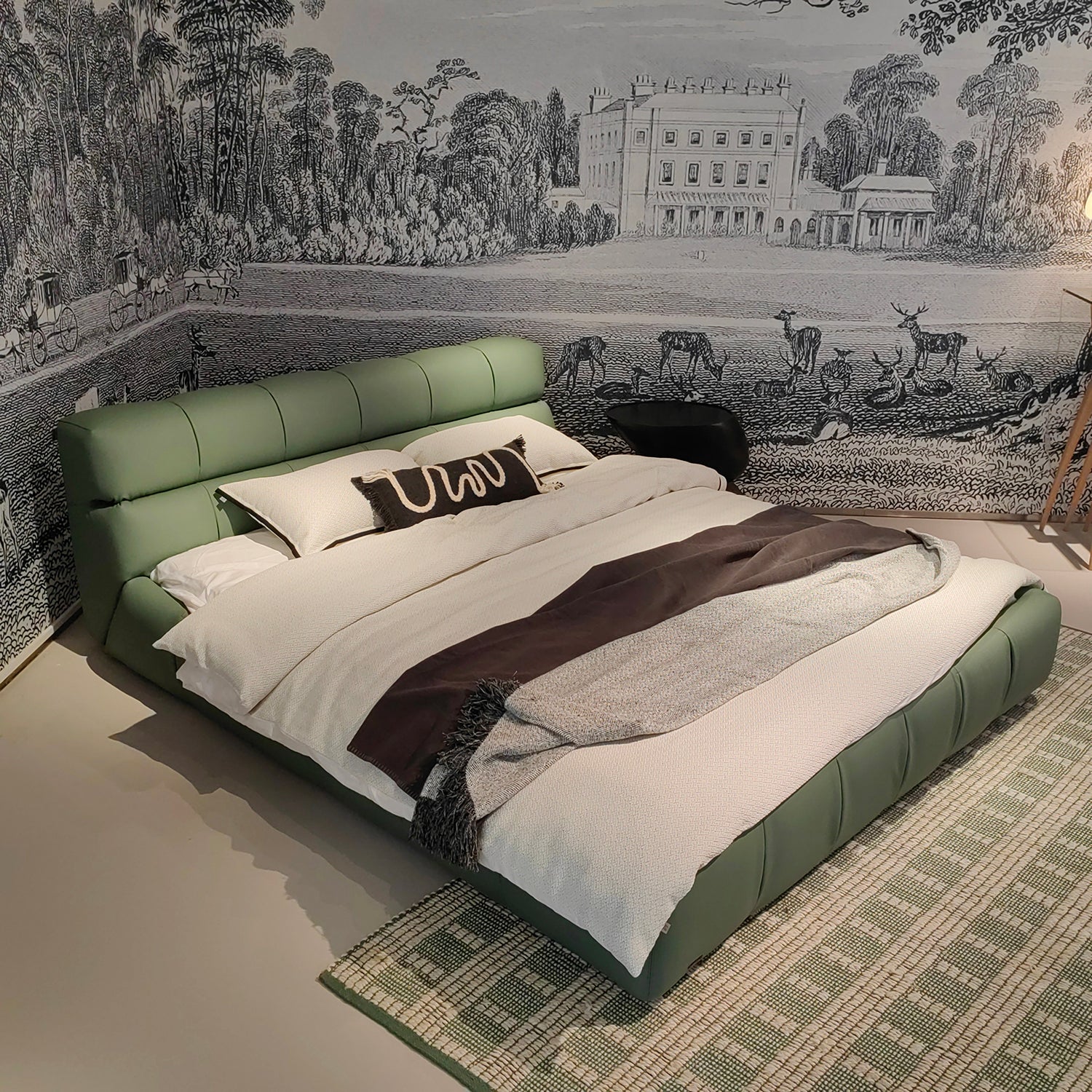 RINGCHEN Tapizado king cama disponible en piel & gamuza tela