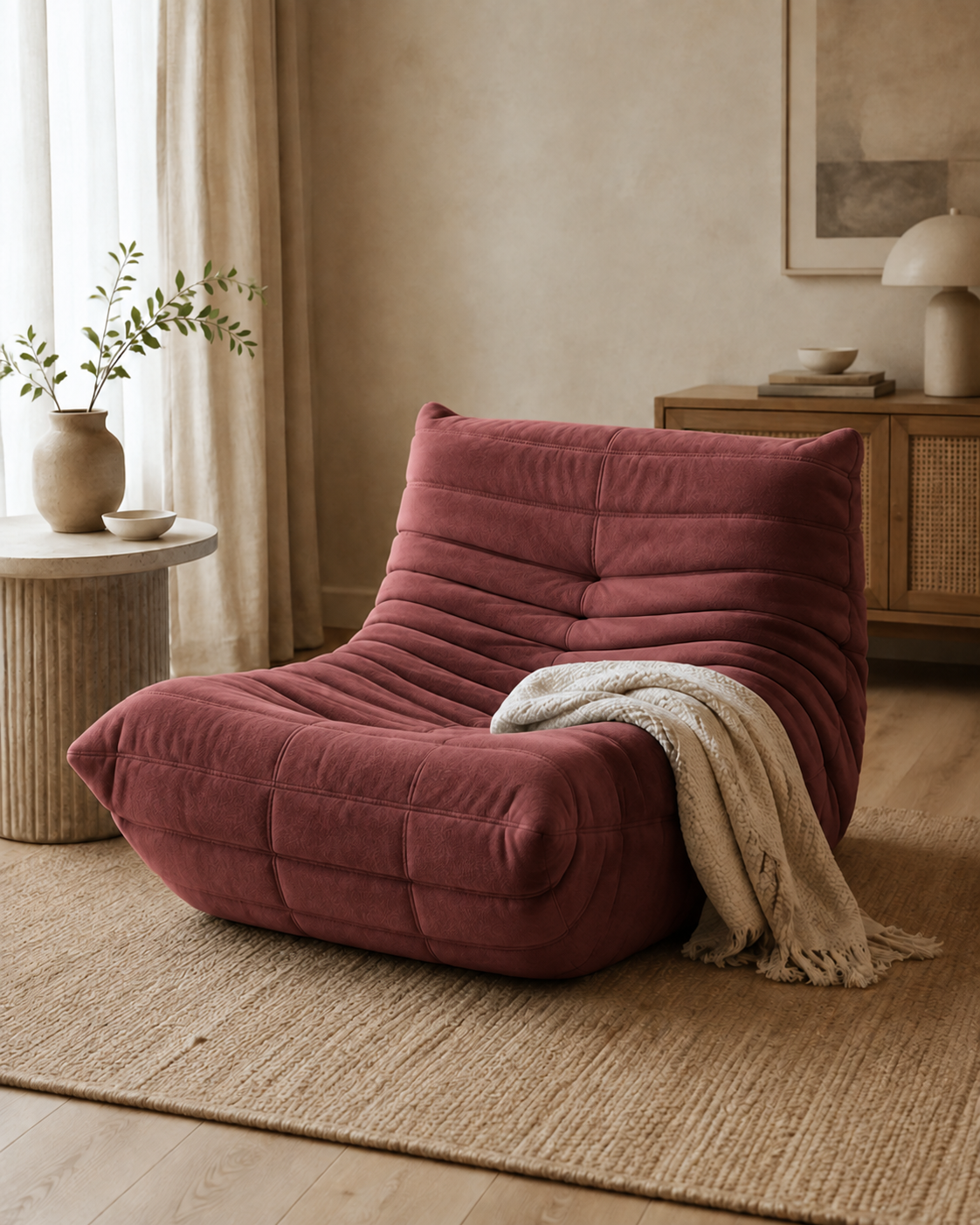 Esencial | Sillón individual — Rojo vino