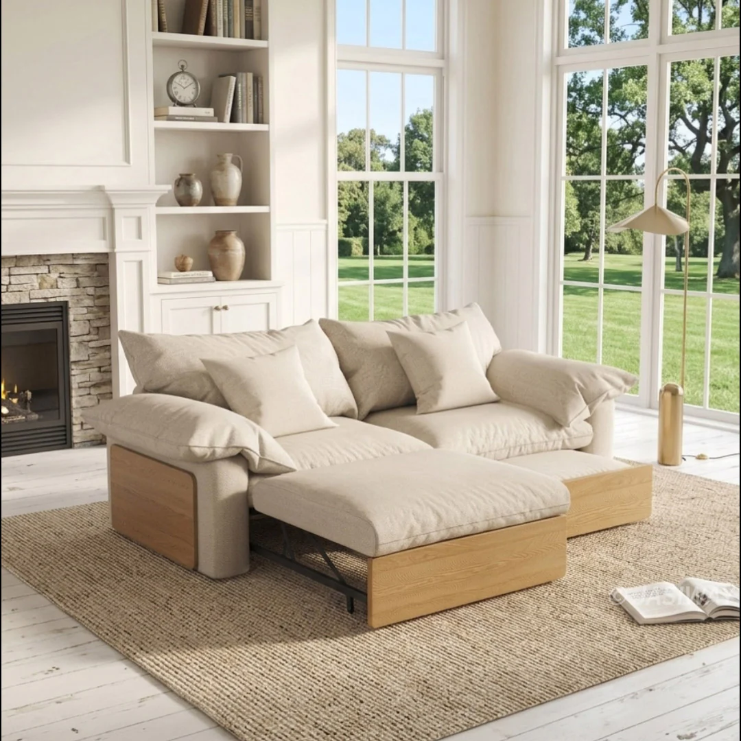 NÓVORA CASA extragrande profundo asiento seccional sofá con Ajustable diván & extraíble extraíble reposapiés| Japandi transformable descanso sofá para Sala