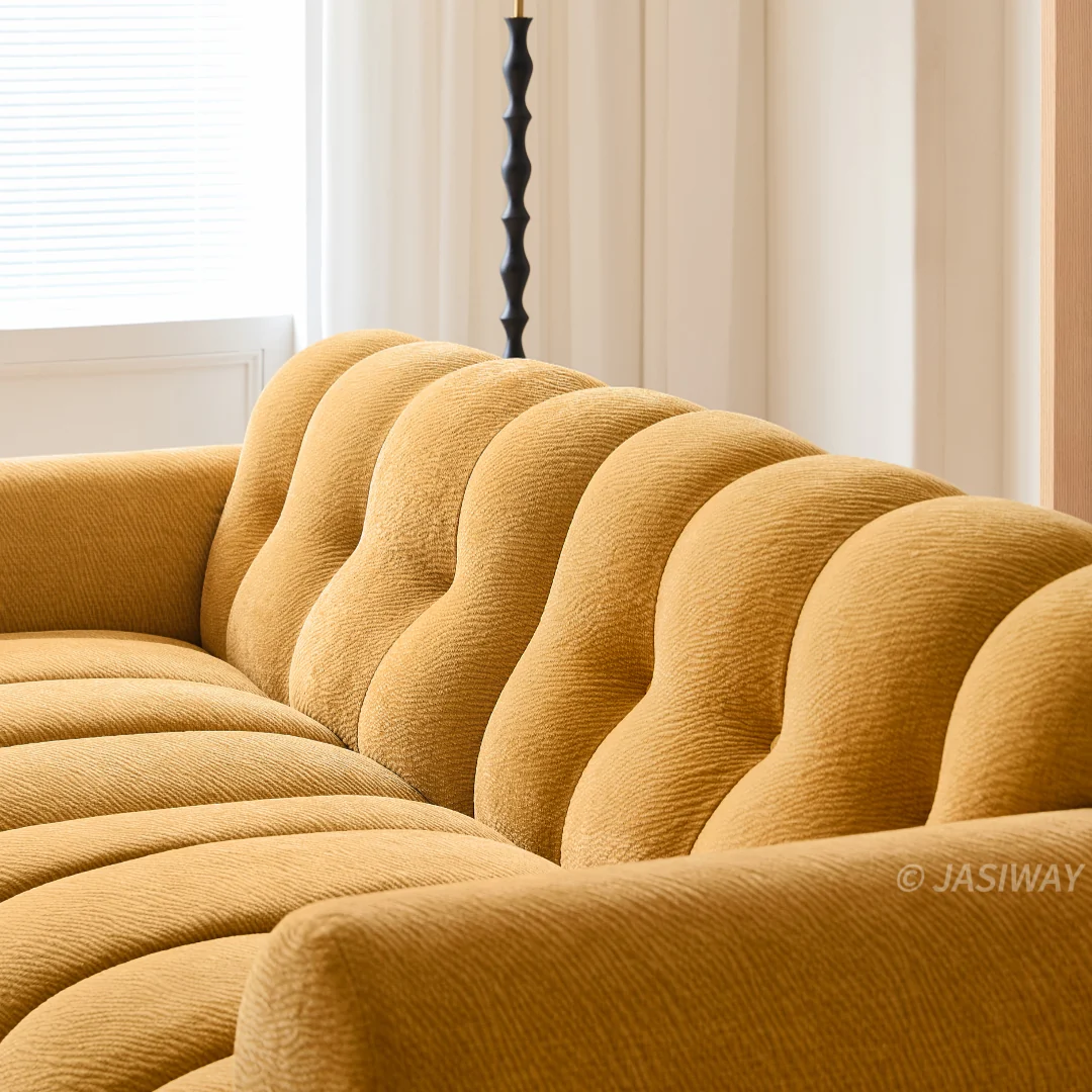 NÓVORA CASA modulable burbuja sofá en Chenilla & terciopelo| mediados siglo Moderno nube sofá- retro malvavisco sofá en musgo Verde, bosque, ámbar & almendra Crema