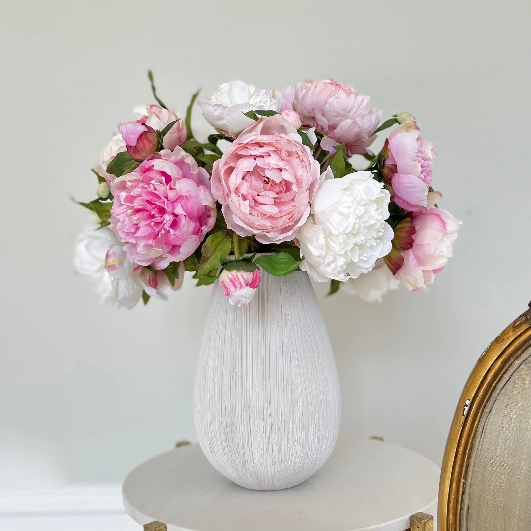 Artificial Pink & White Peony Bouquet