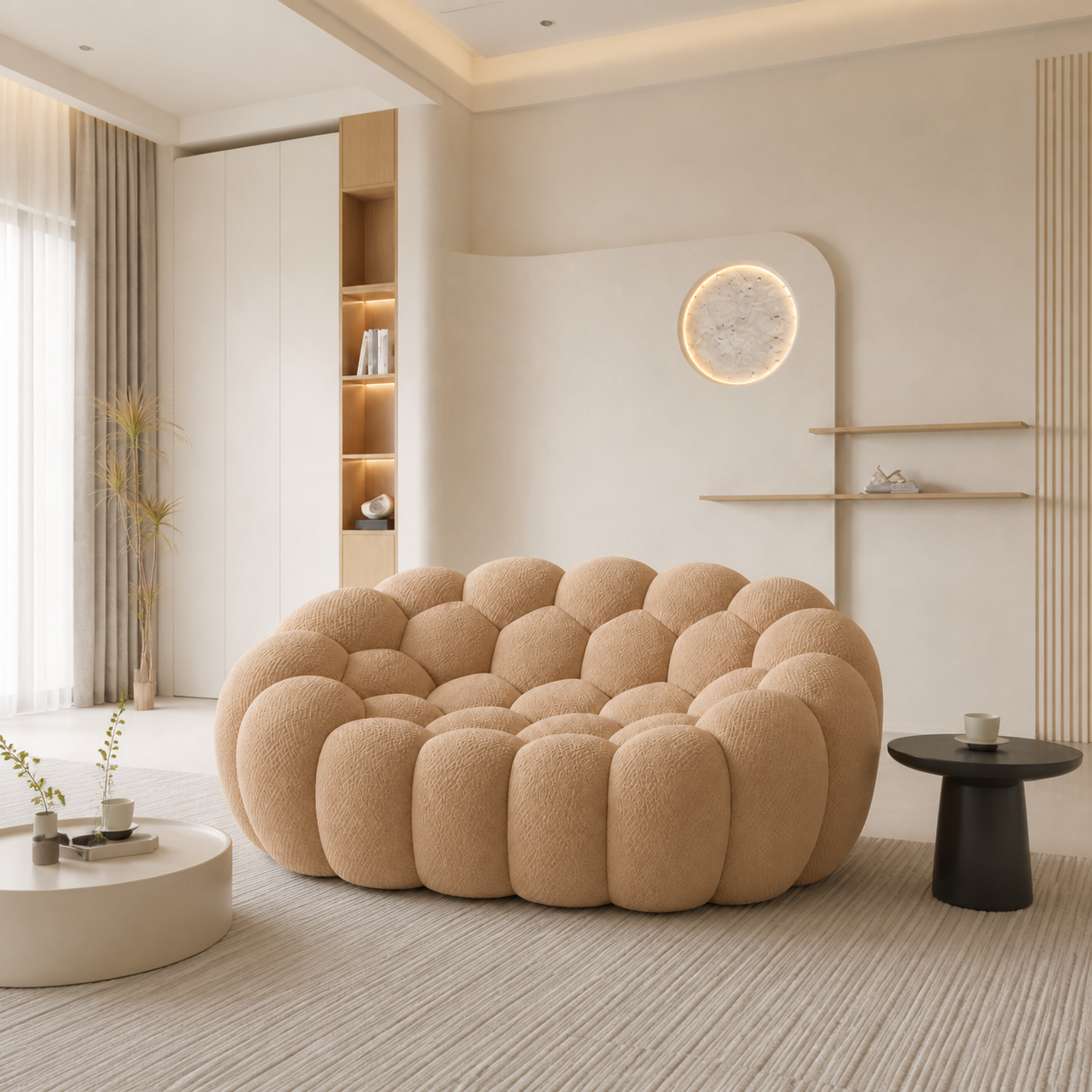 Ciel Sofá 2 plazas en ambiente — Beige cálido