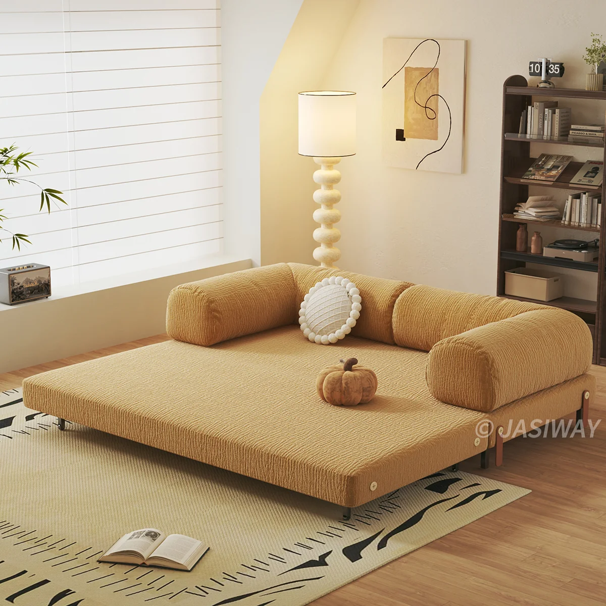 NÓVORA CASA modulable Sofá cama & Sofá cama| transformable diseño en Bouclé, Chenilla o pana tapizado