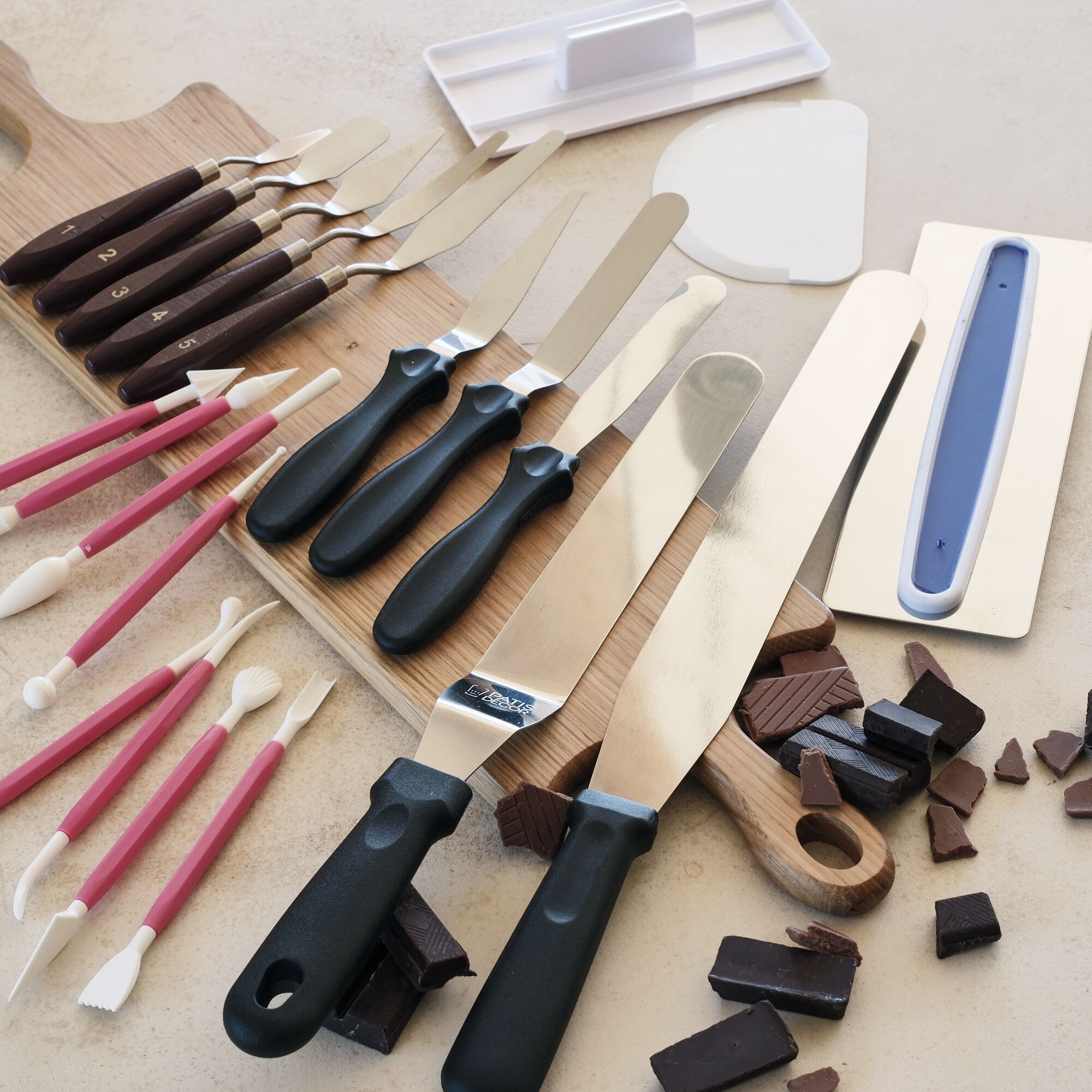 PATISDECOR - Lot de 5 spatules de modelage en inox - argenté