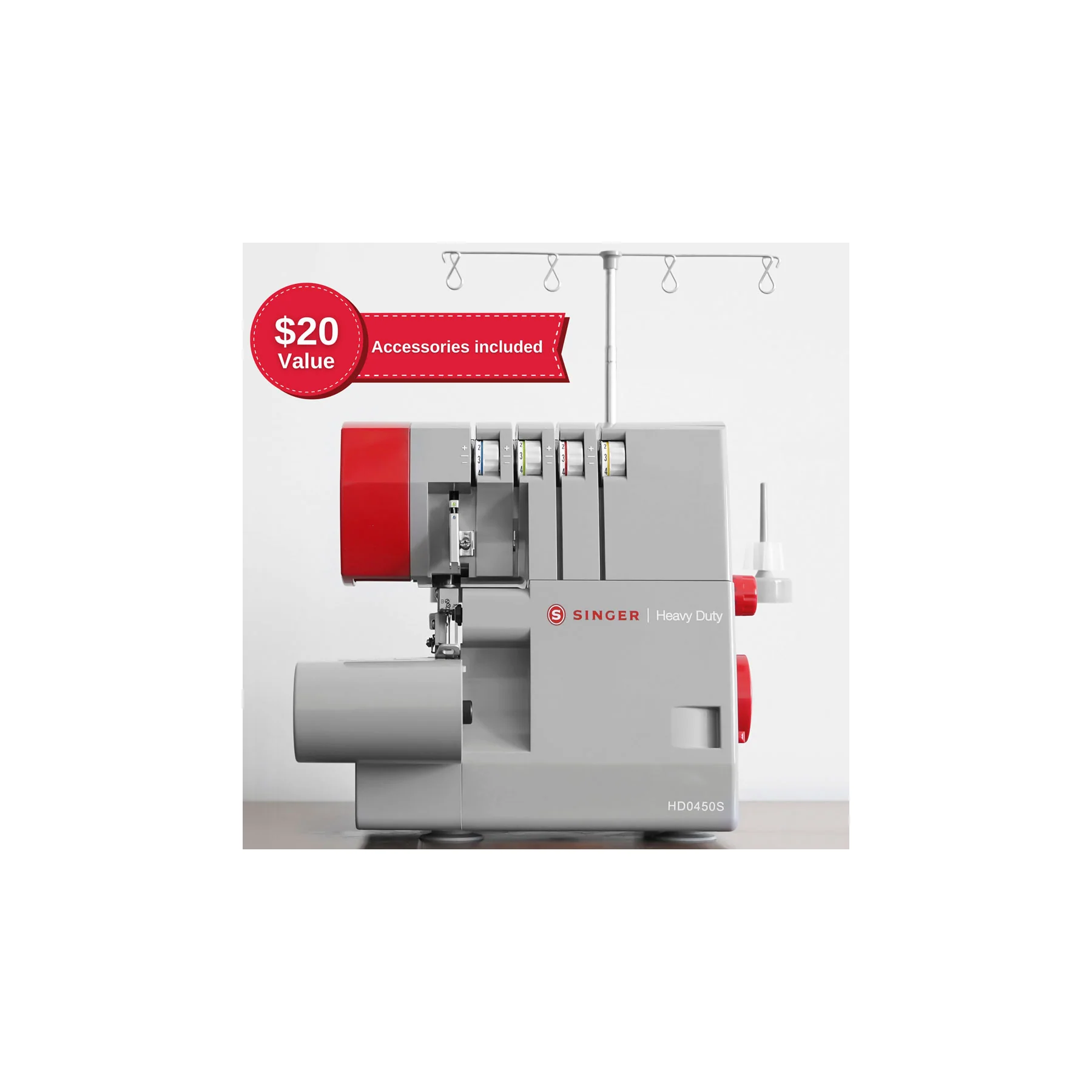 SINGER® HD0450S Heavy Duty Serger & Presser Foot Bundle