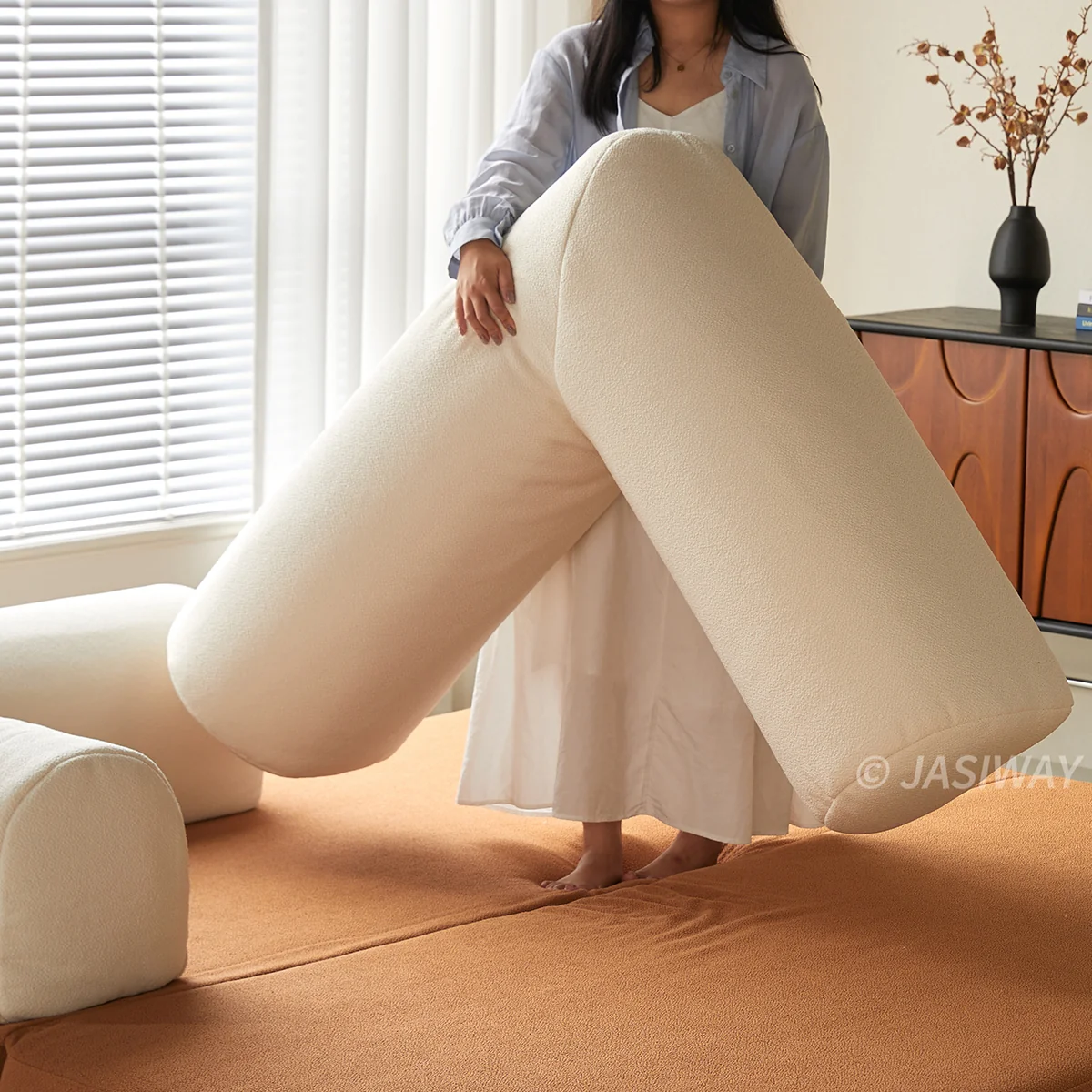 NÓVORA CASA modulable Sofá cama & Sofá cama| transformable diseño en Bouclé, Chenilla o pana tapizado