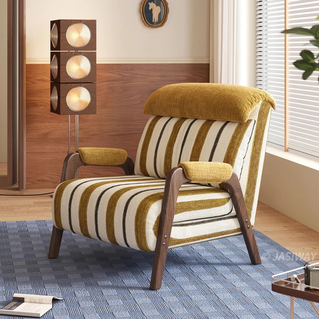 NÓVORA CASA mediados siglo a rayas transformable cama sillón cama con Madera maciza brazos| 3-en-1 plegable Sillón descanso para pequeño espacios & visitas uso