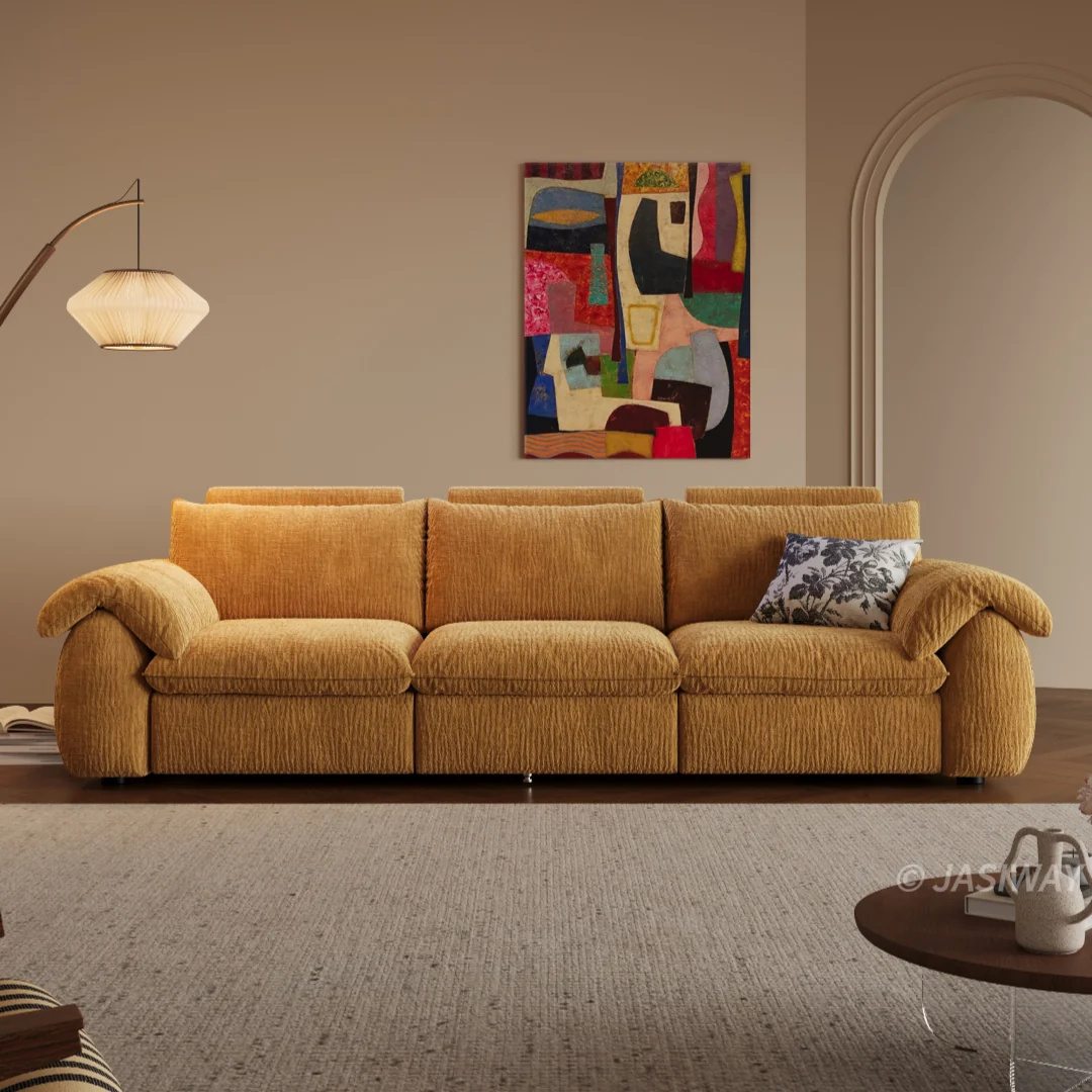 JASIWAY eléctrico Reclinable sofá con Ajustable reposapiés & acolchado Chenilla tela| 3-asiento eléctrico reclinable sofá para Sala confort