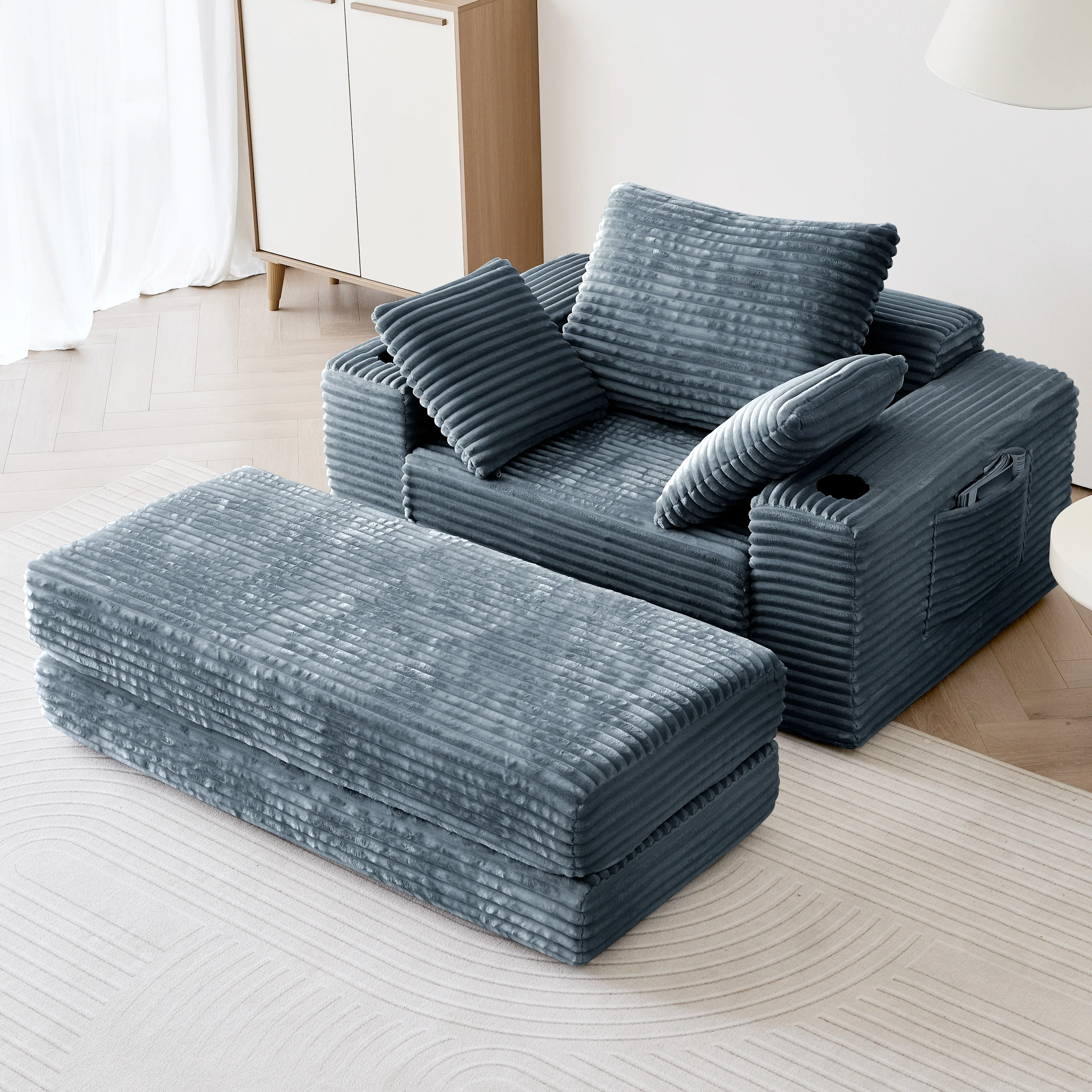 NÓVORA CASA 53.5” Moderno extragrande diván descanso Sofá cama