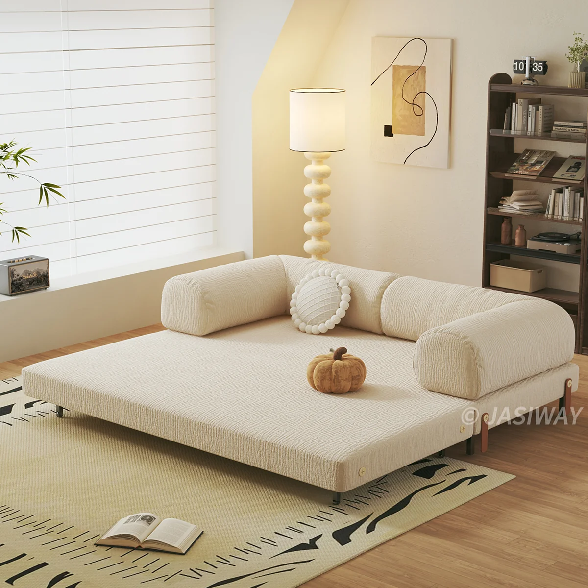 NÓVORA CASA modulable Sofá cama & Sofá cama| transformable diseño en Bouclé, Chenilla o pana tapizado