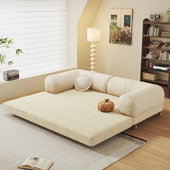 NÓVORA CASA modulable Sofá cama & Sofá cama| transformable diseño en Bouclé, Chenilla o pana tapizado