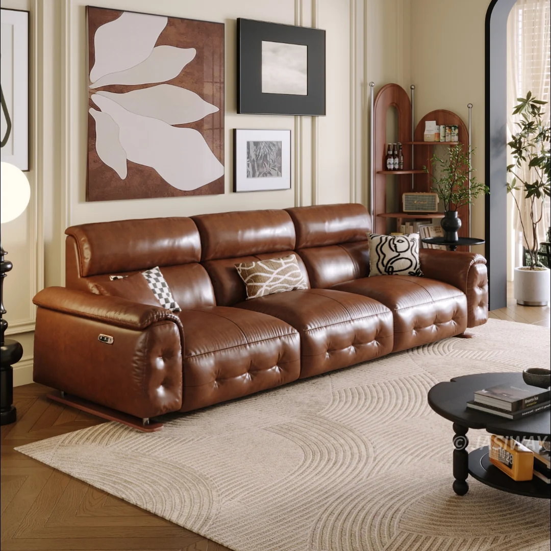 NÓVORA CASA eléctrico Reclinable sofá con doble reclinables & USB puertos| piel reclinable sofá para Sala