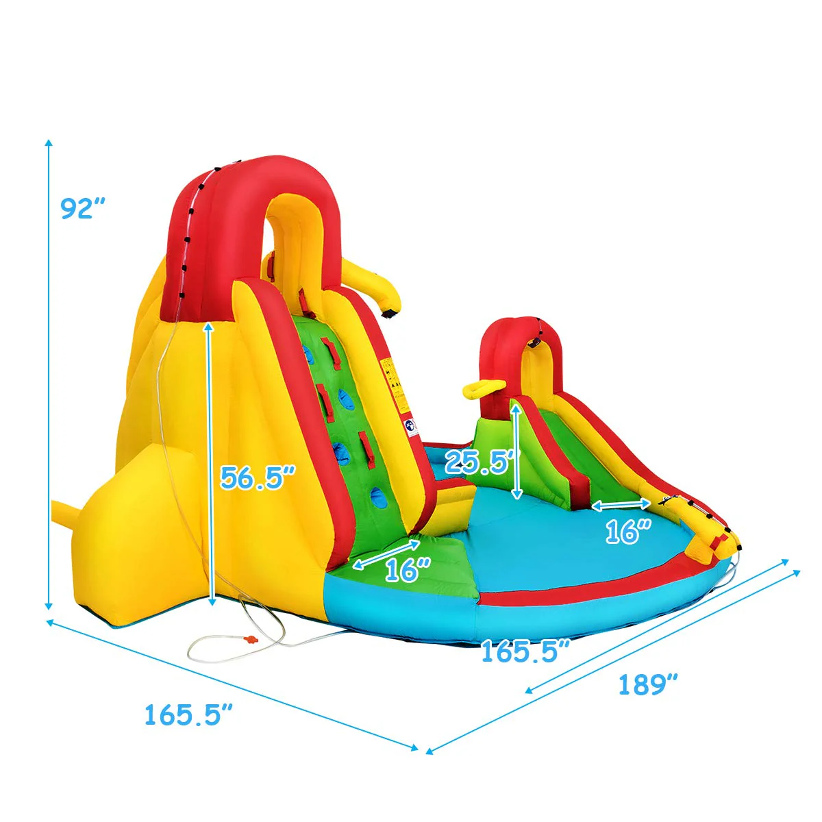 Costzon Inflatable Water Slide, Waterslides for Outdoor with Dual Slides&Climbing for Racing Fun