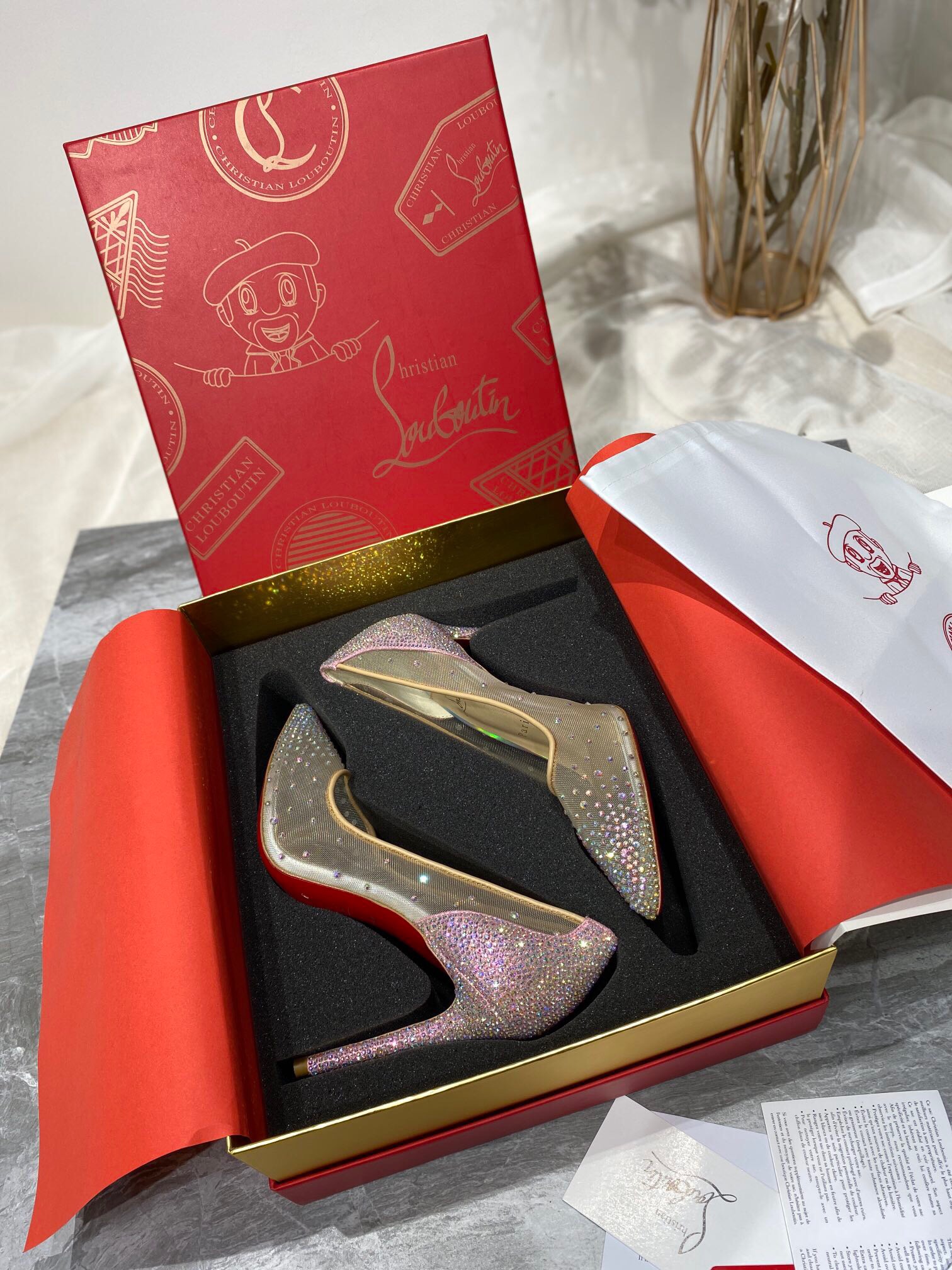 Christian Louboutin Follies Strasss Pumps Size 35-41 3-Color