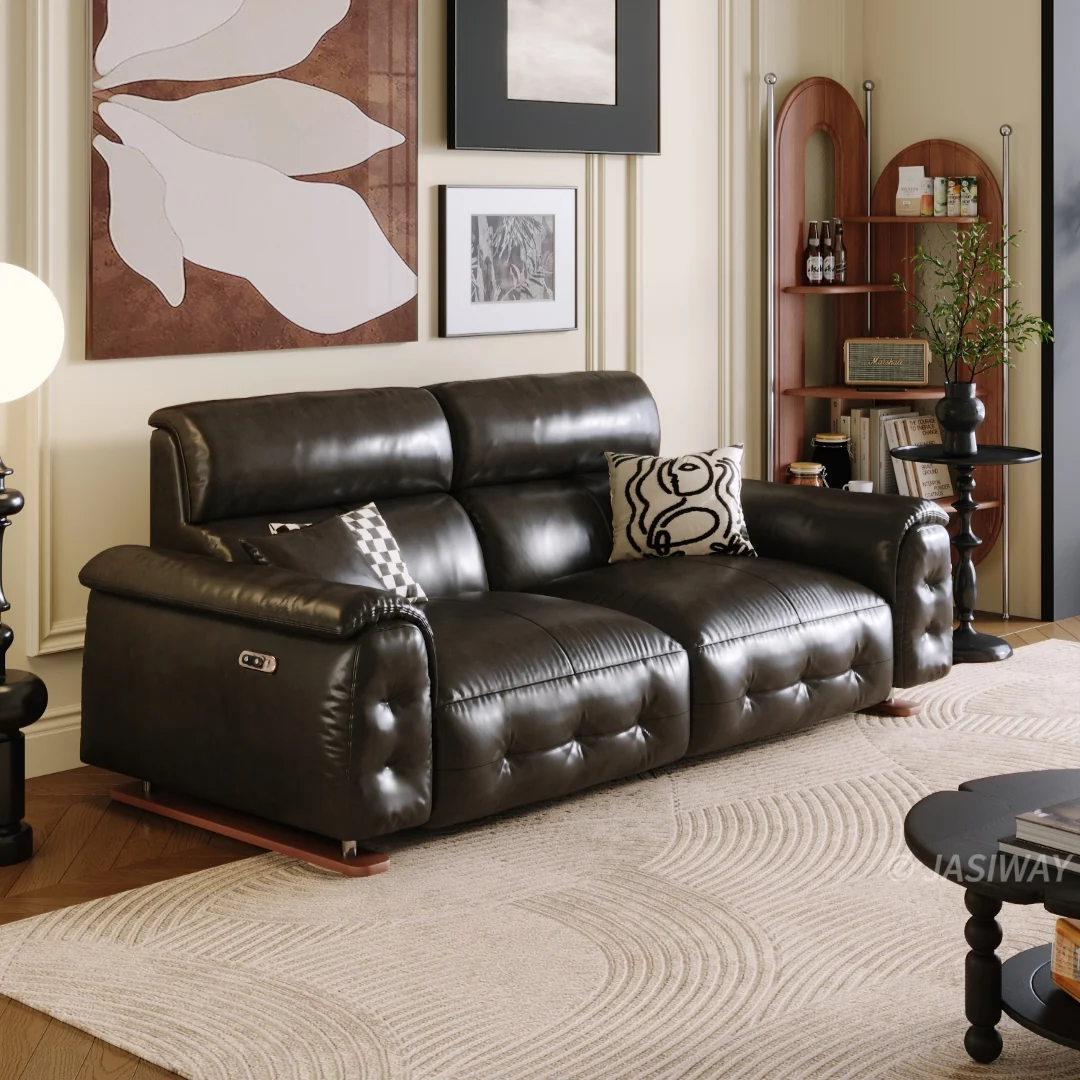 NÓVORA CASA eléctrico Reclinable sofá con doble reclinables & USB puertos| piel reclinable sofá para Sala