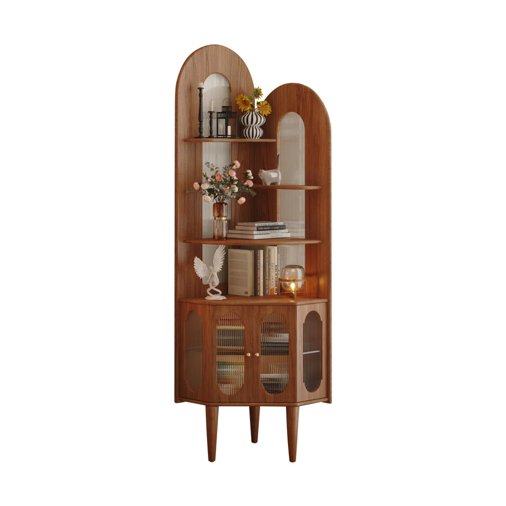 NÓVORA CASA retro Madera maciza esquinero repisa espacio ahorrador Librero para pequeño sala espacios