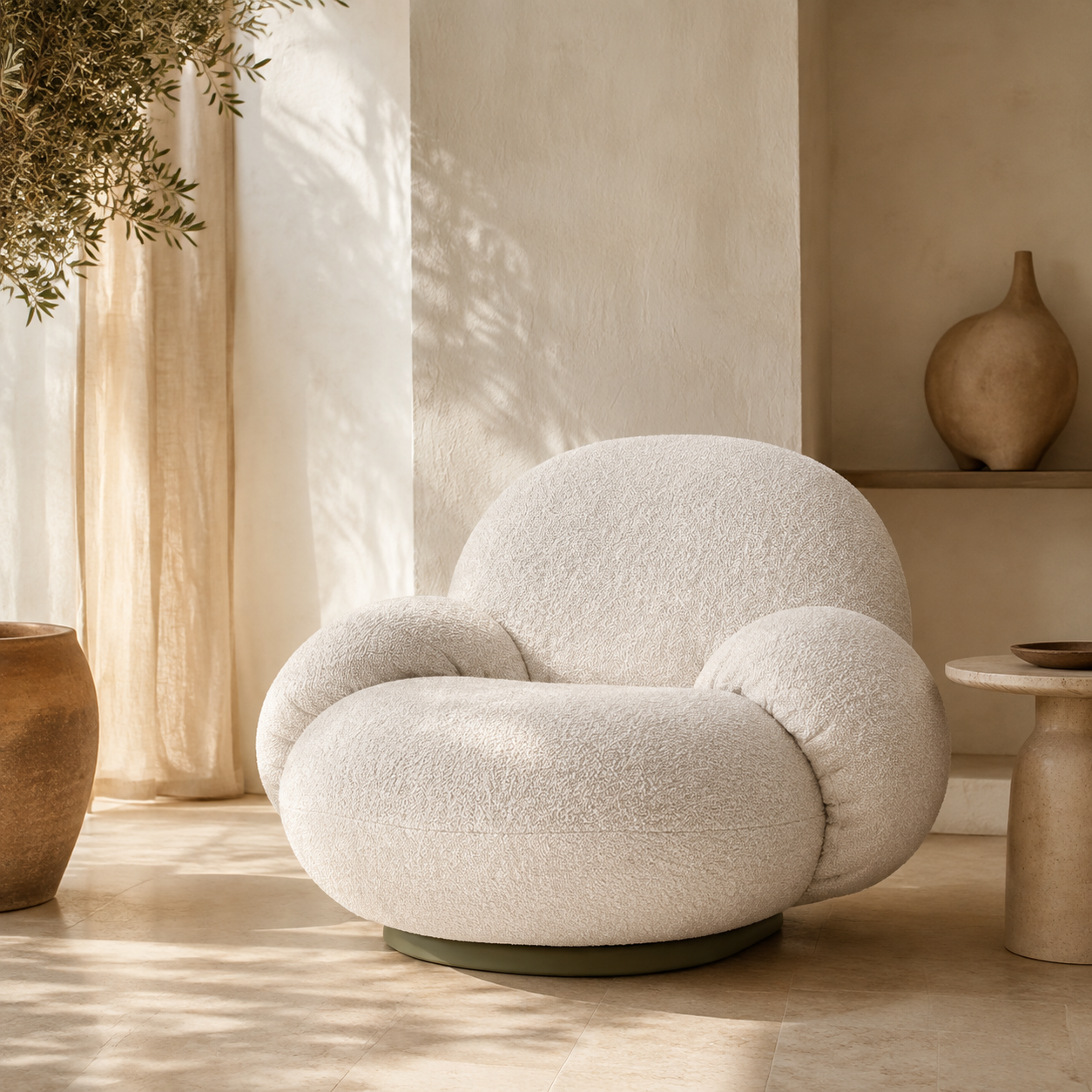 AuraCloud™ | Sillón lounge giratorio con reposabrazos