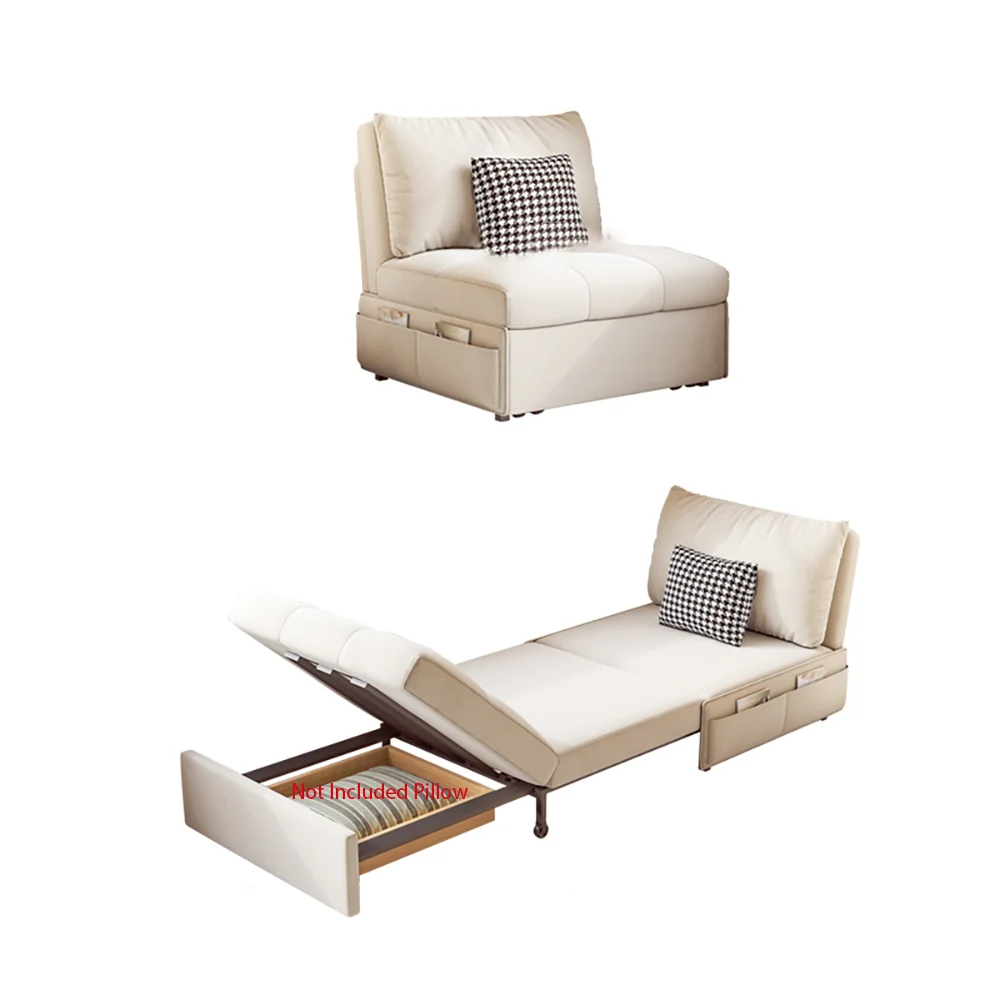 NÓVORA CASA individual asiento extraíble Sofá cama con lateral bolsillos