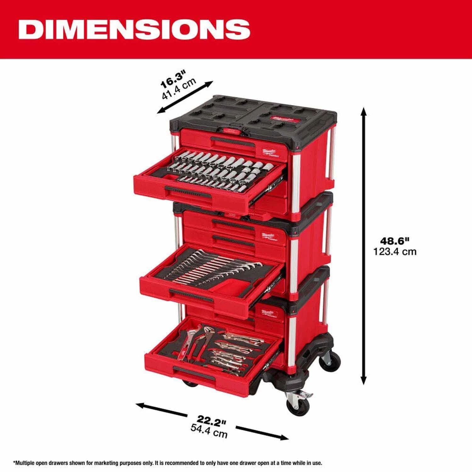 Milwaukee 48-22-9495 366pc. Master Mechanics Hand Tool Set with PACKOUT Drawers and Dolly
