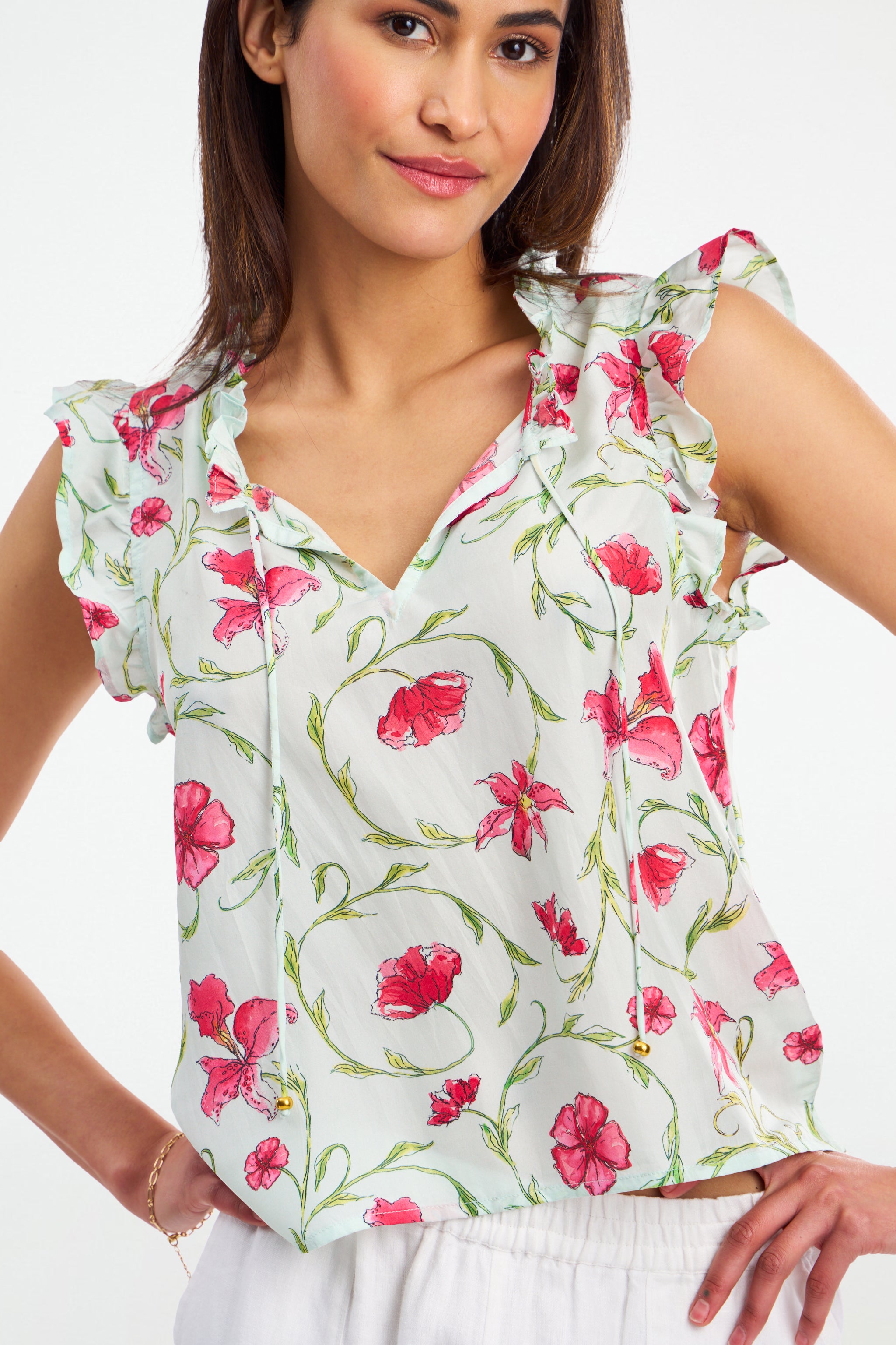 Greta Floral Swirl Steffie Top