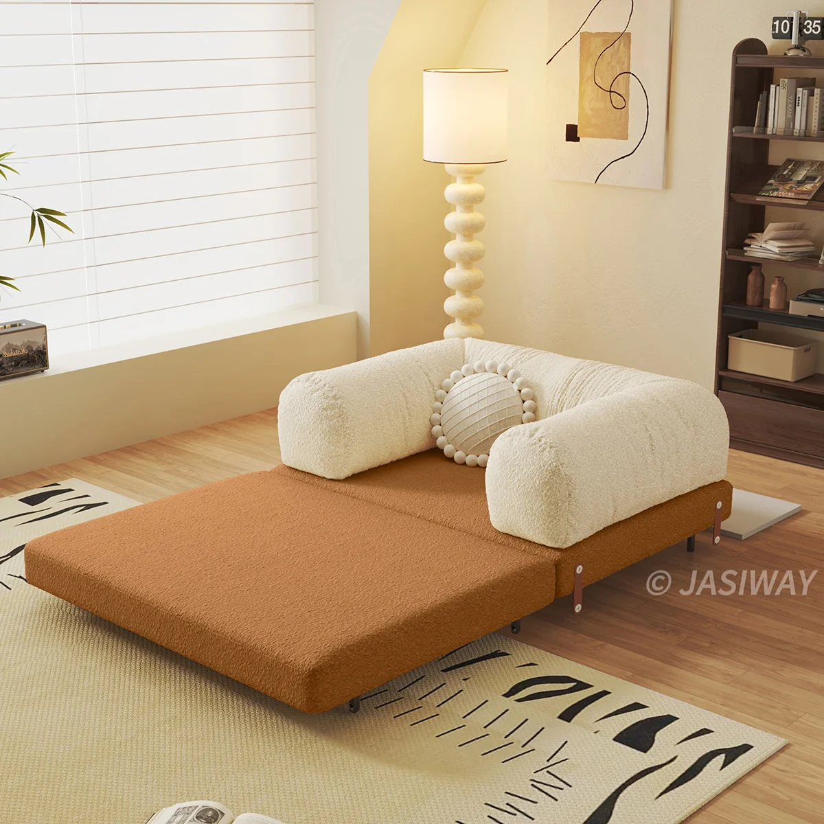NÓVORA CASA modulable Sofá cama & Sofá cama| transformable diseño en Bouclé, Chenilla o pana tapizado