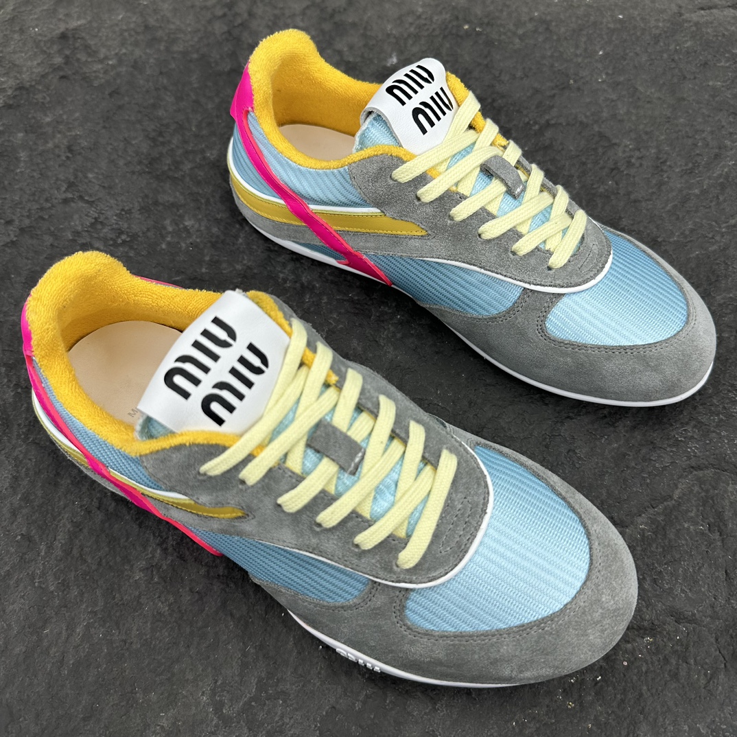 MiuMiu Suede leather and fabric Sneaker Size 35-40