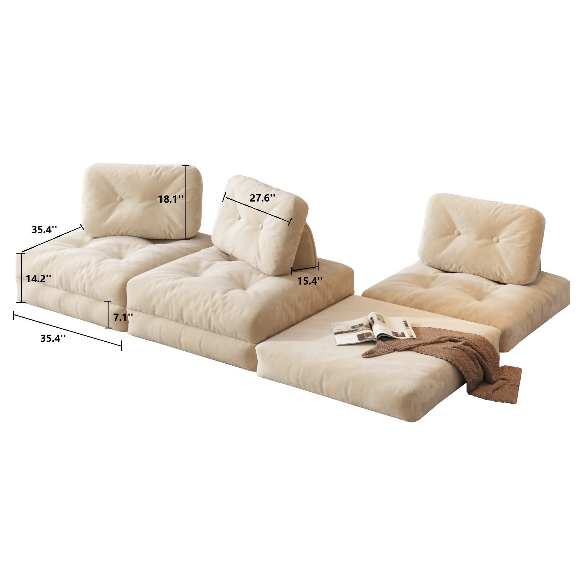 NÓVORA CASA individual convertible piso sofá Sala modulable sofá