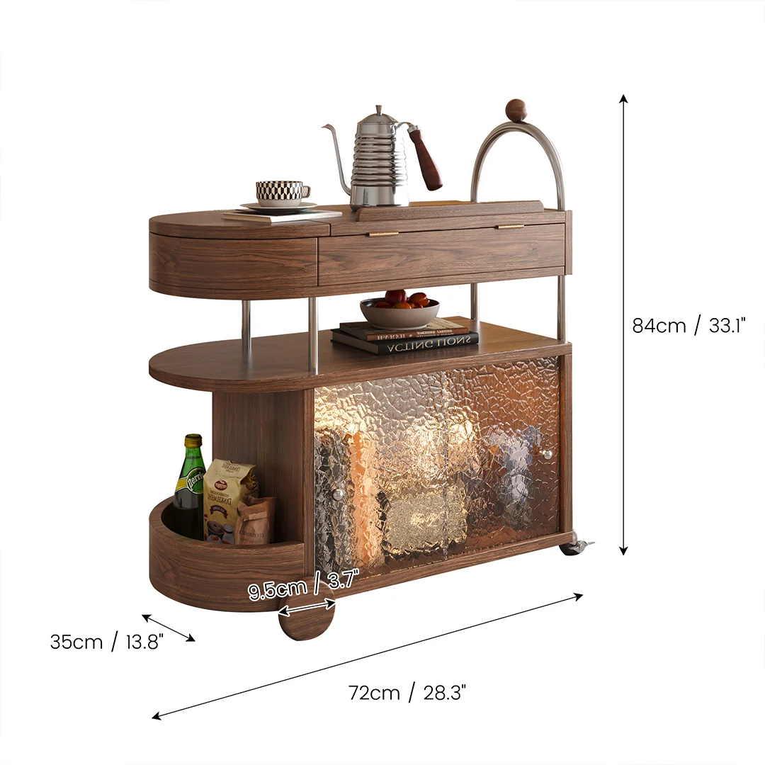 NÓVORA CASA con ruedas Mesa lateral con elevable superior & Gabinete de almacenamiento, móvil Mesa auxiliar sobre ruedas para sofá, cama & pequeño espacios
