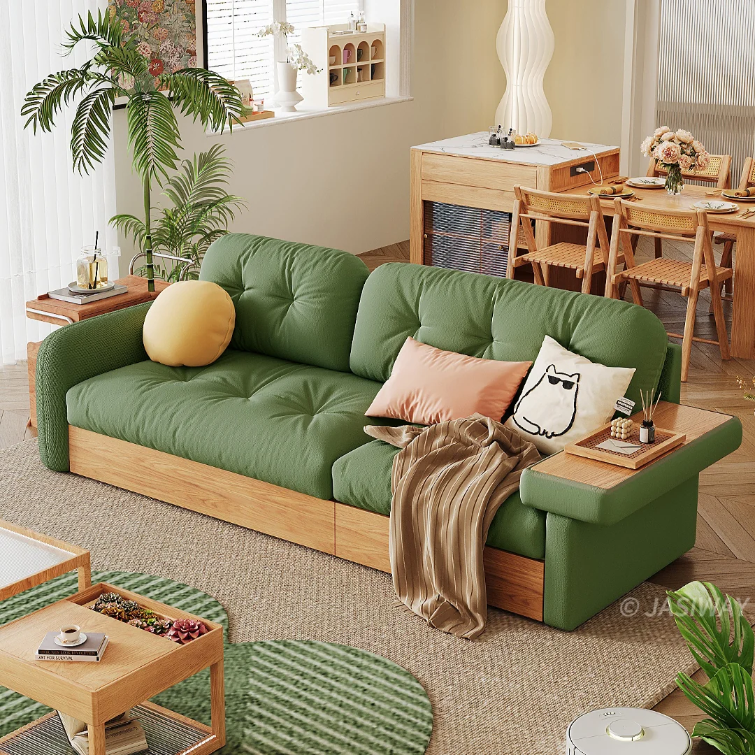 NÓVORA CASA Almacenamiento seccional sofá con Mesa auxiliar reposabrazos| L con forma sofá con elevable superior Almacenamiento, cajón o diván opciones, Moderno madera estructura Sala sofá