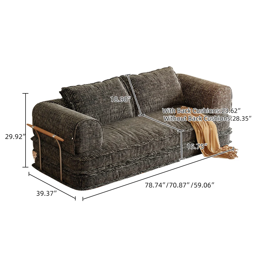 NÓVORA CASA libremente personalizable modulable Futons Plegable piso sofá cama cama sofás con pana tela