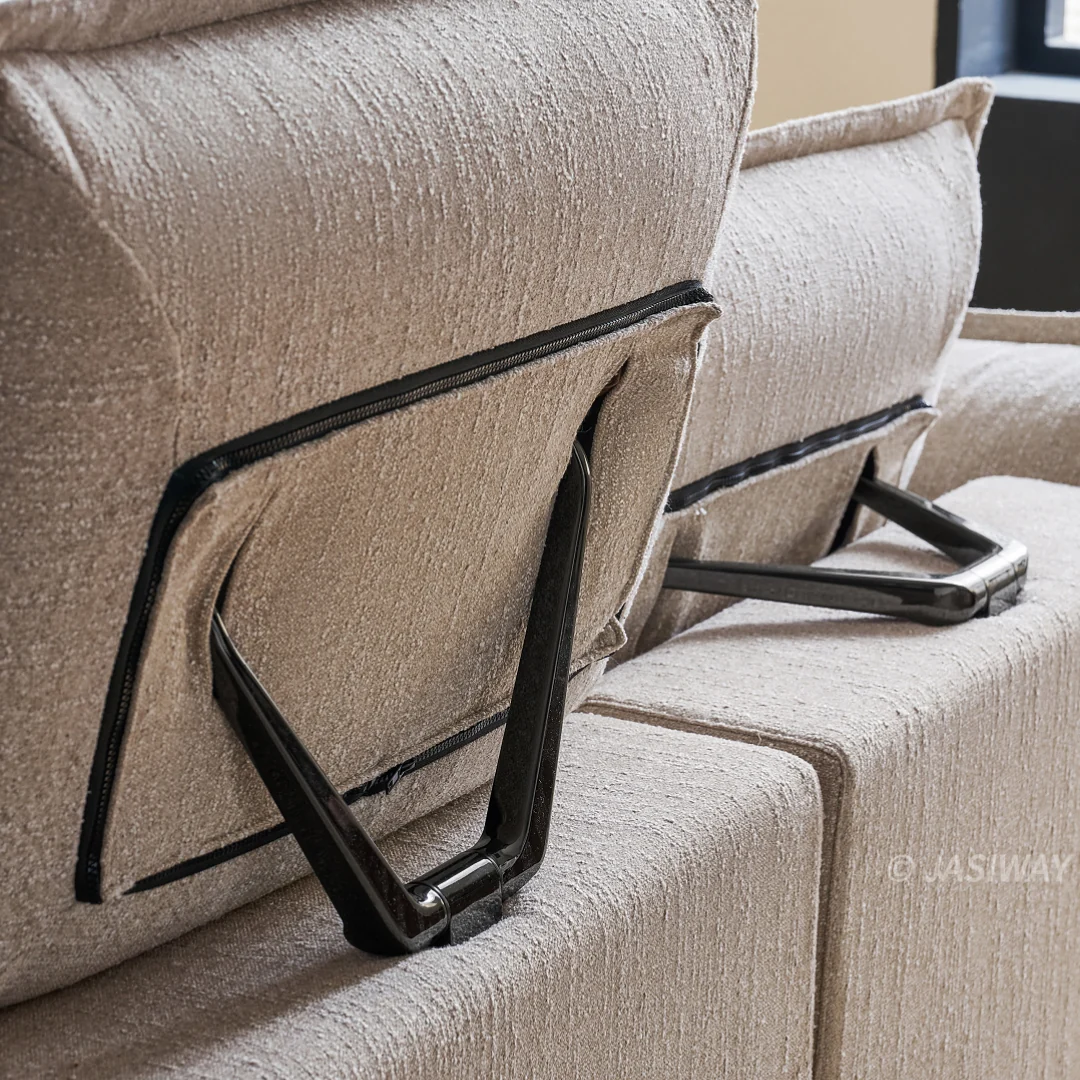 JASIWAY tela sofá con Ajustable reposacabezas| profundo asiento cómodo sofá para Sala, Minimalista Japandi estilo 3-plazas sofá