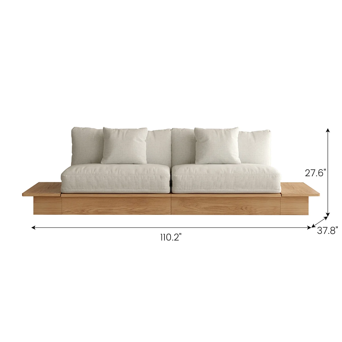 NÓVORA CASA extraíble extraíble Sofá cama con madera plataforma soporte| bajo perfil transformable sofá para Sala