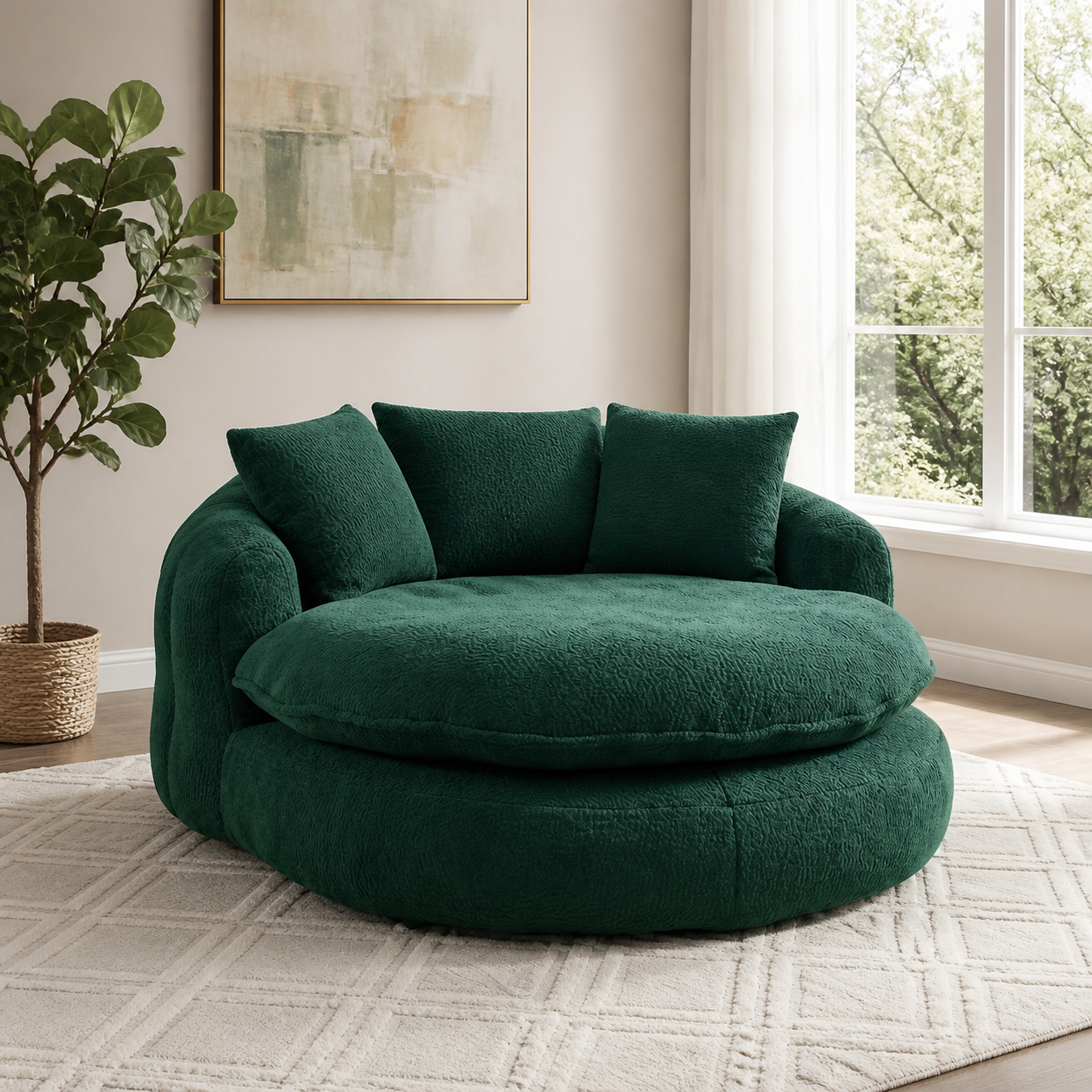 NubeLounge verde esmeralda con 3 cojines