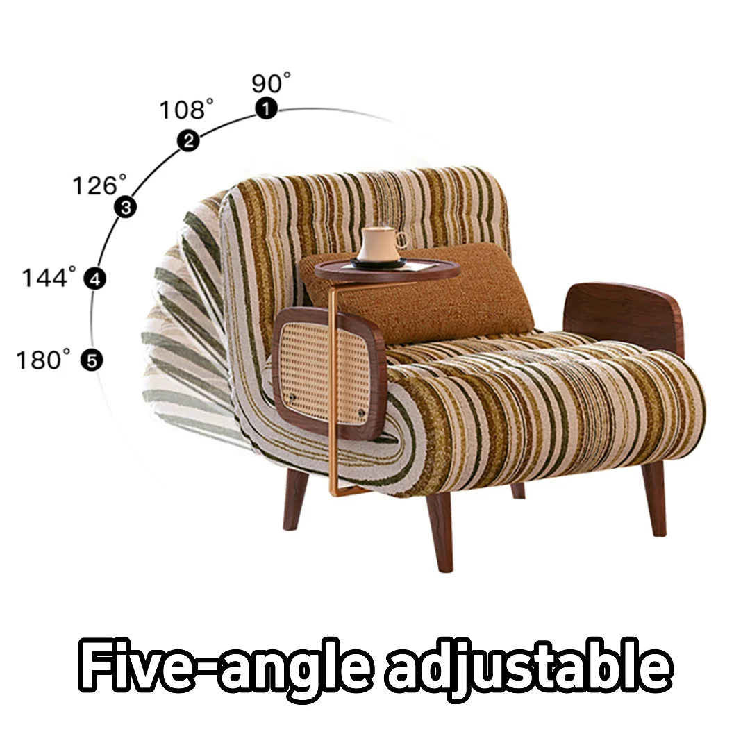 NÓVORA CASA mediados siglo Moderno cama Sillón decorativo con ratán brazos & Mesa auxiliar