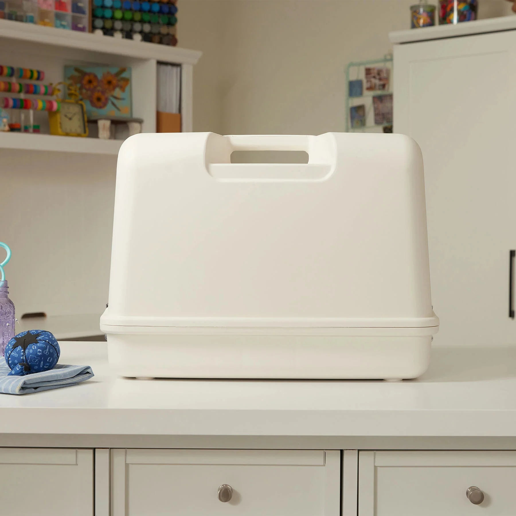 SINGER® Heavy Duty 4452 White Sewing Machine & Extension Table Bundle
